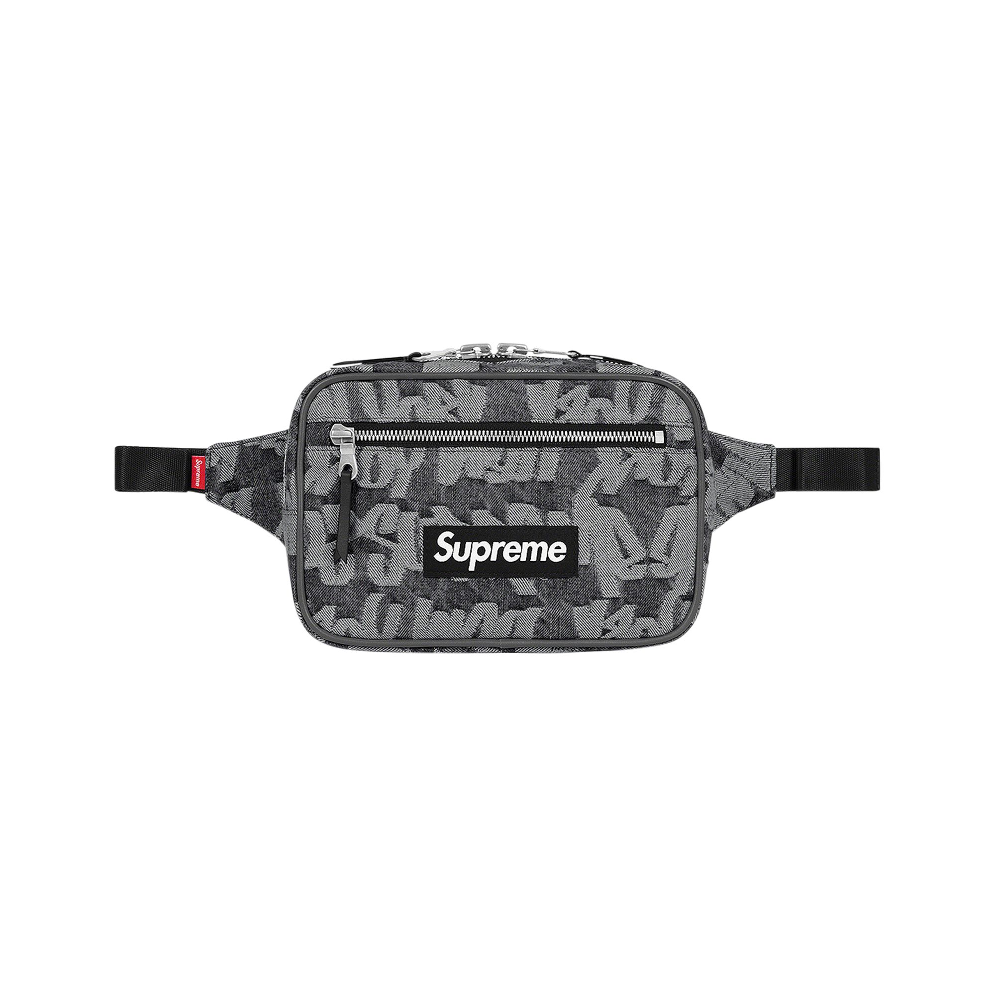 Supreme Fat Tip Jacquard Denim Waist Bag 'Black' | Men's Size Onesize