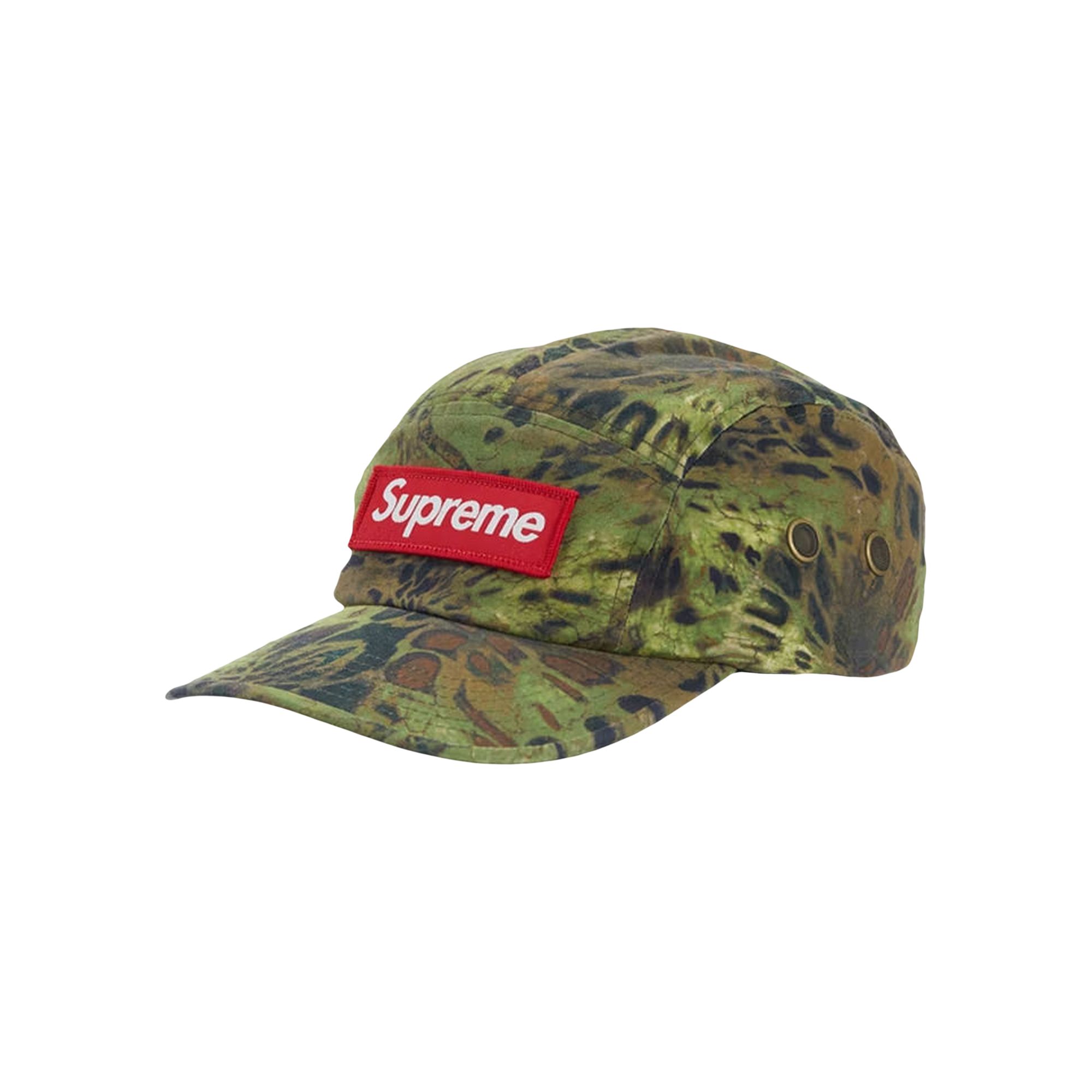 Pre-owned Supreme Military Camp Cap 'olive Pryml Camo' In Green