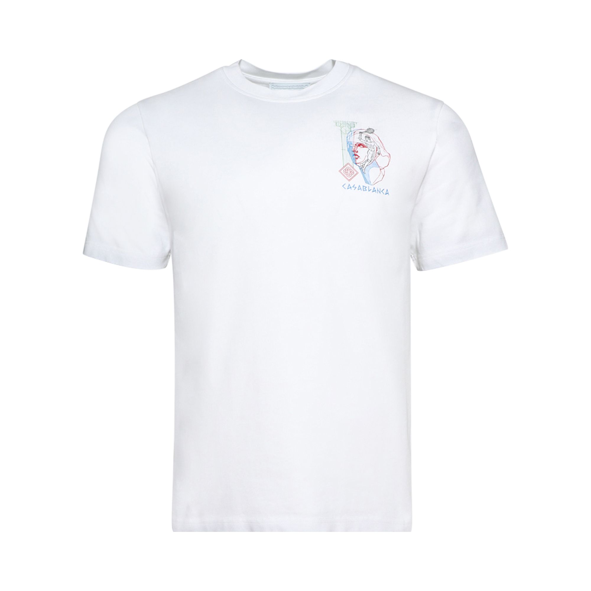 Pre-owned Casablanca Drawing Lab Screen Printed T-shirt 'tennis Play In Progress' | White | Men's Size Xxl