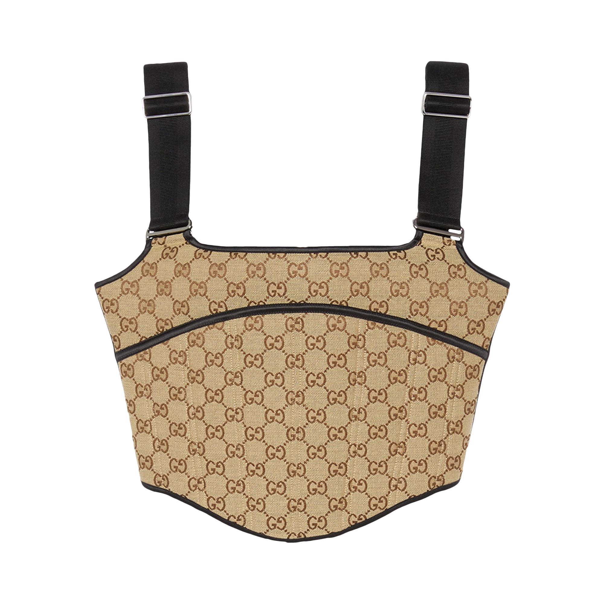 Pre-owned Gucci Gg Canvas Top 'camel/ebony' | Tan | Women's Size Xs In Brown