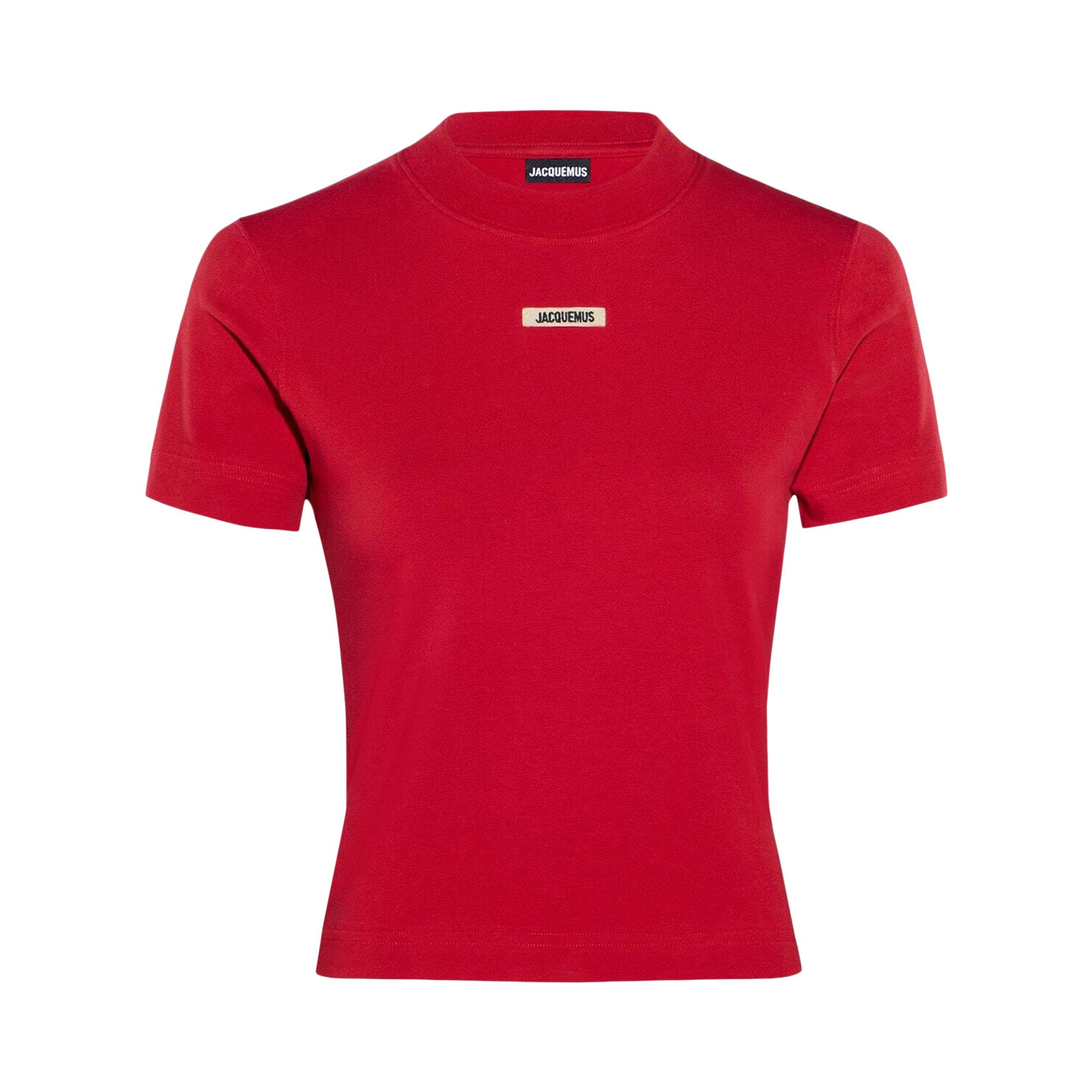 Jacquemus Le T-Shirt Gros Grain 'Dark Red' | Women's Size L