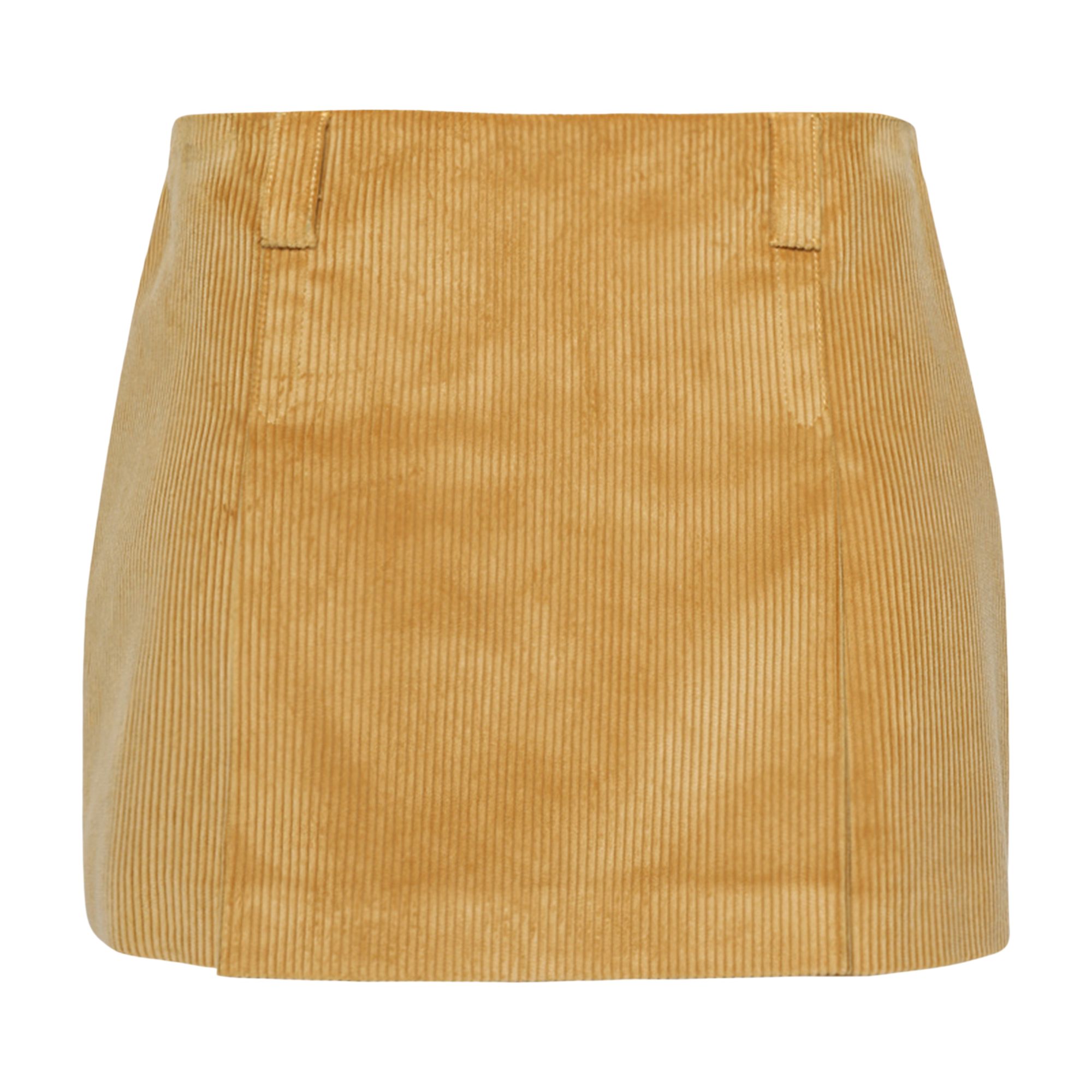 Pre-owned Miu Miu Corduroy Mini Skirt 'yellow' | Women's Size 40