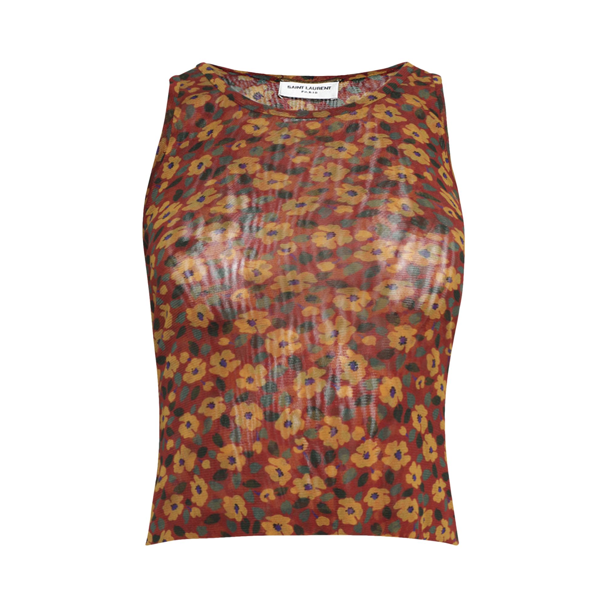 Pre-owned Saint Laurent Tank Top 'bordeaux/multicolor' | Multi-color | Women's Size 36