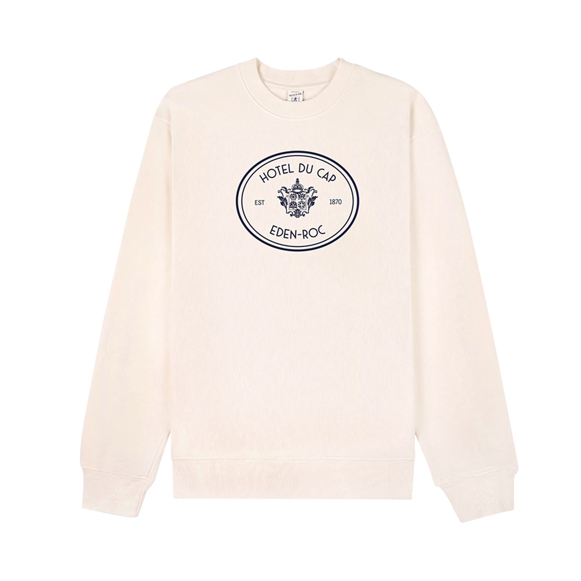 Sporty & Rich Eden Crest Crewneck 'Cream/Navy' | White | Women's Size XS