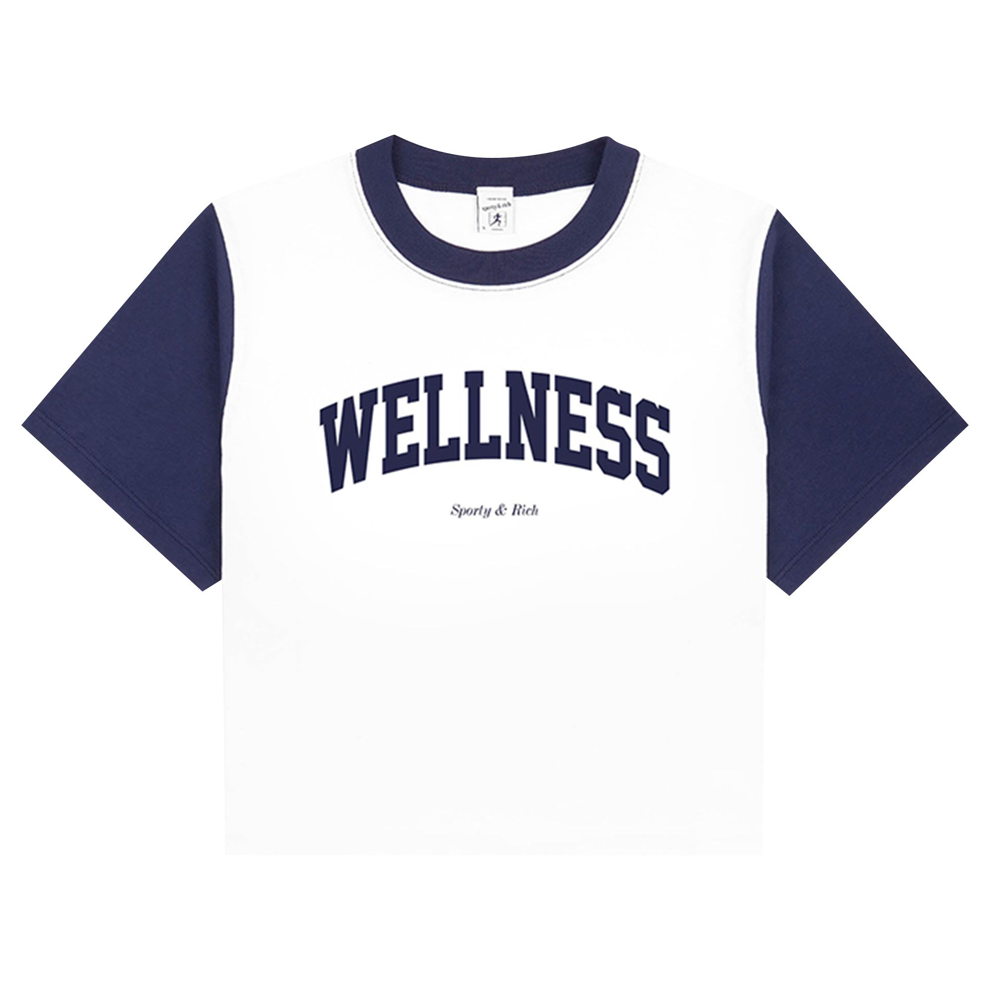 Pre-owned Sporty And Rich Sporty & Rich Wellness Ivy Color Block Cropped Tee 'white'
