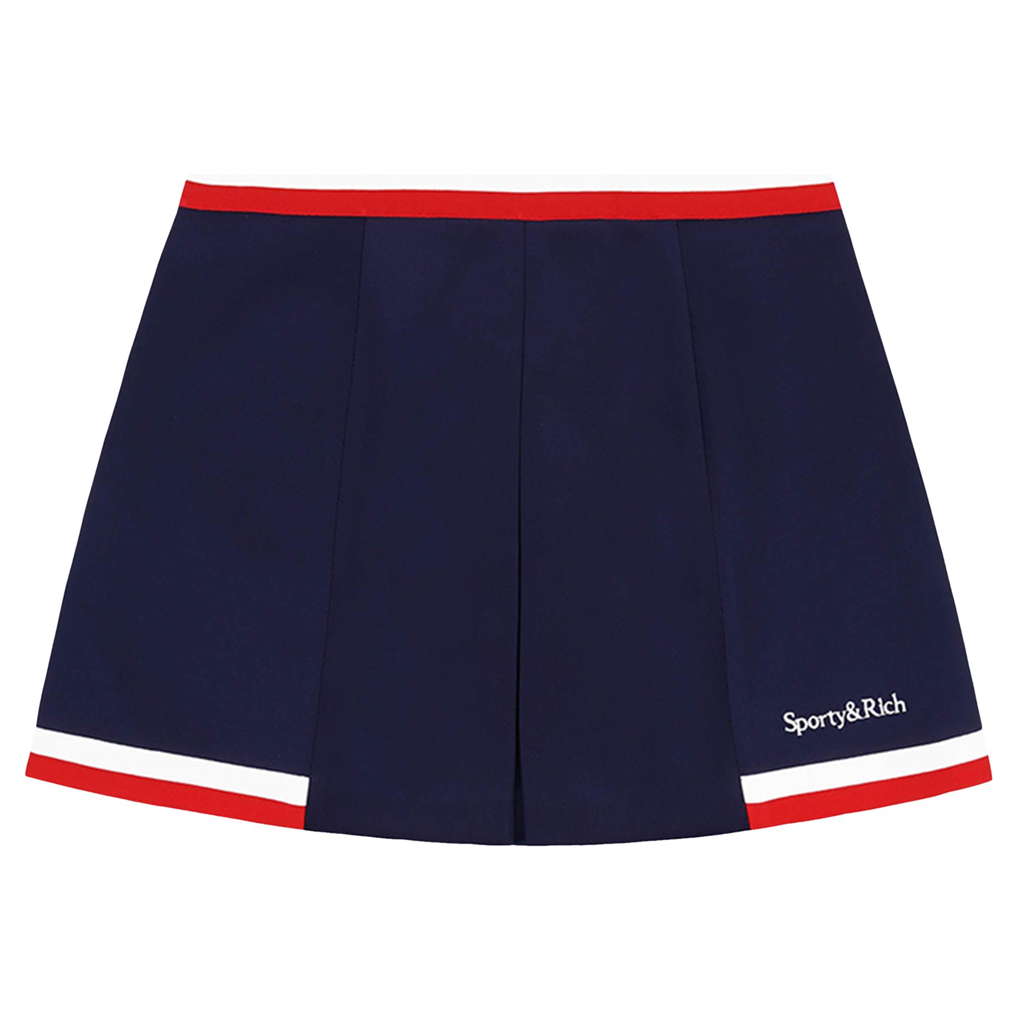 Pre-owned Sporty And Rich Sporty & Rich Serif Logo Mila Pleated Skirt 'navy' In Blue