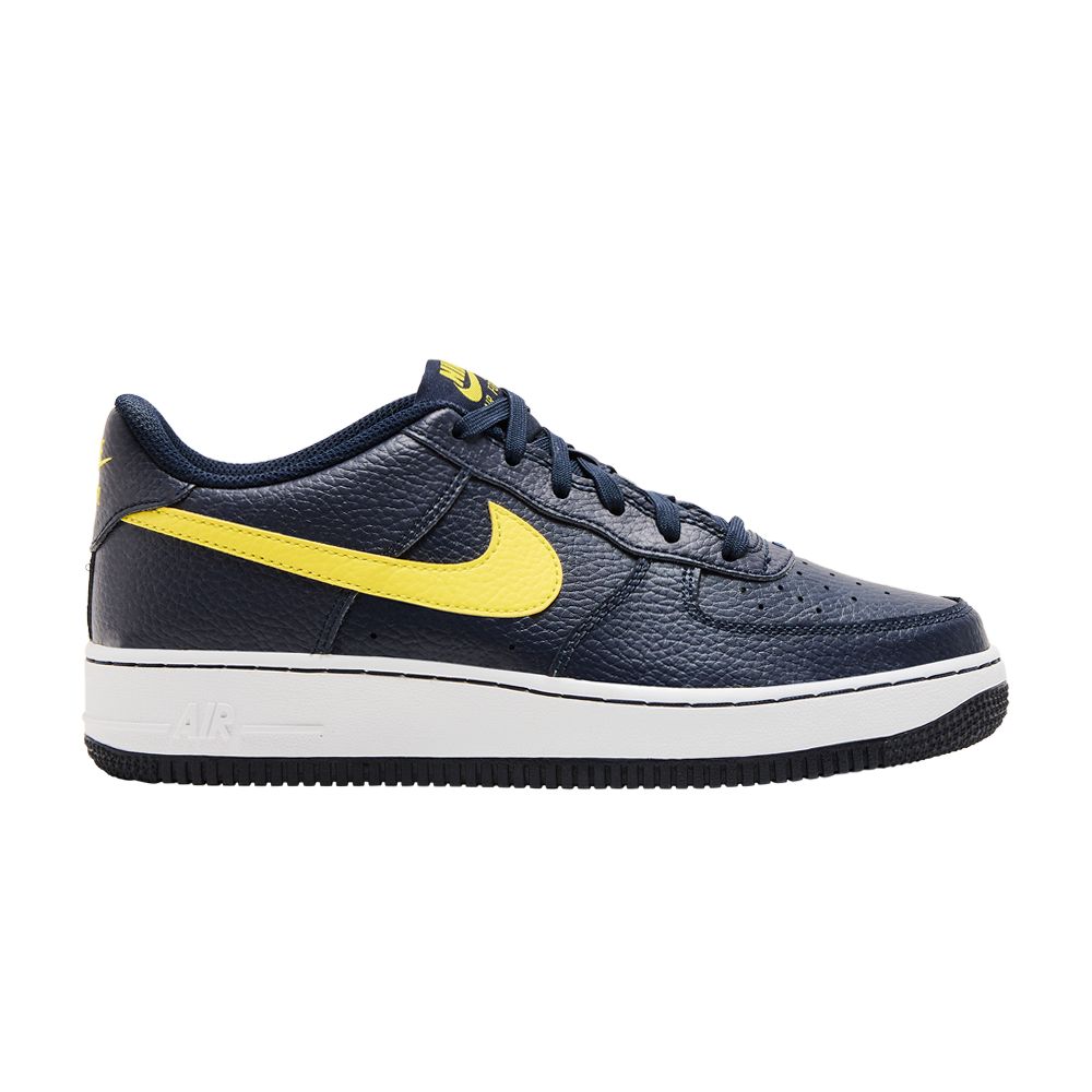 Pre-owned Nike Air Force 1 Gs 'obsidian Opti Yellow' | Blue | Kid's Size 5.5