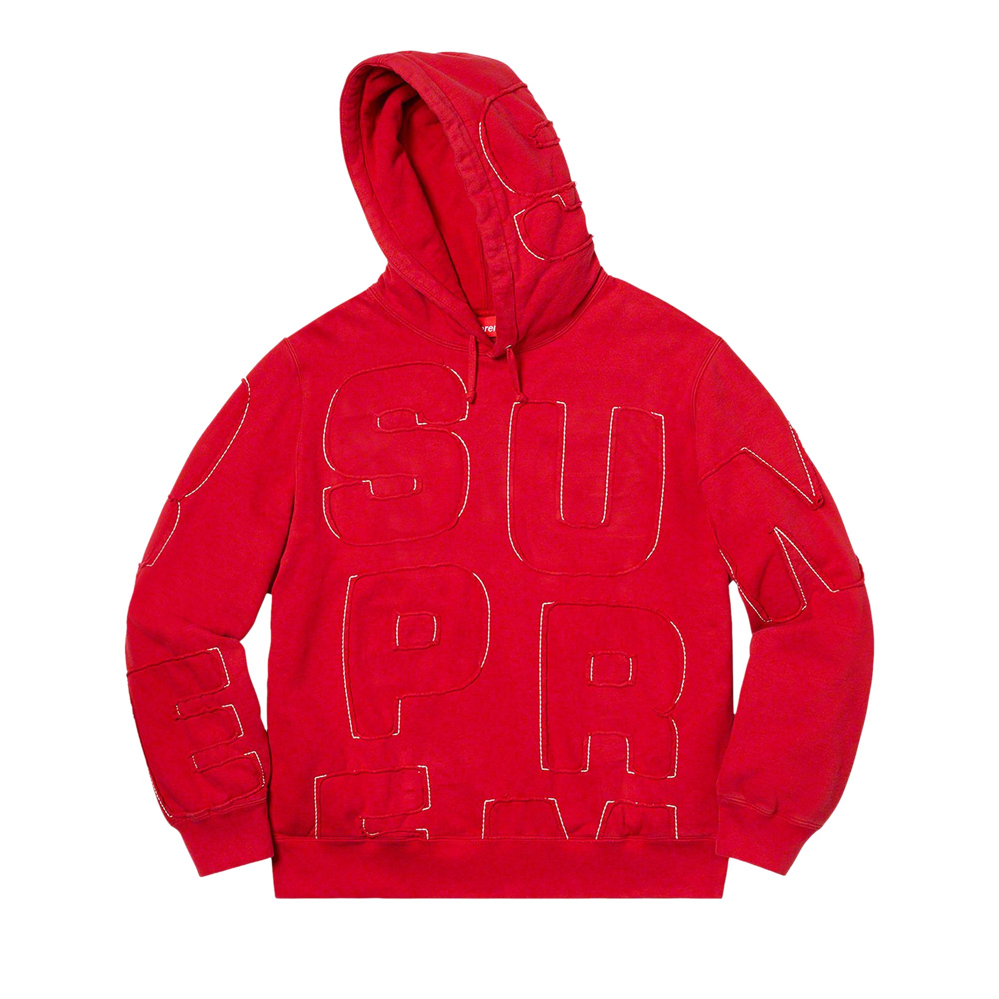 Supreme Cutout Letters Hooded Sweatshirt 'Red' | Men's Size M