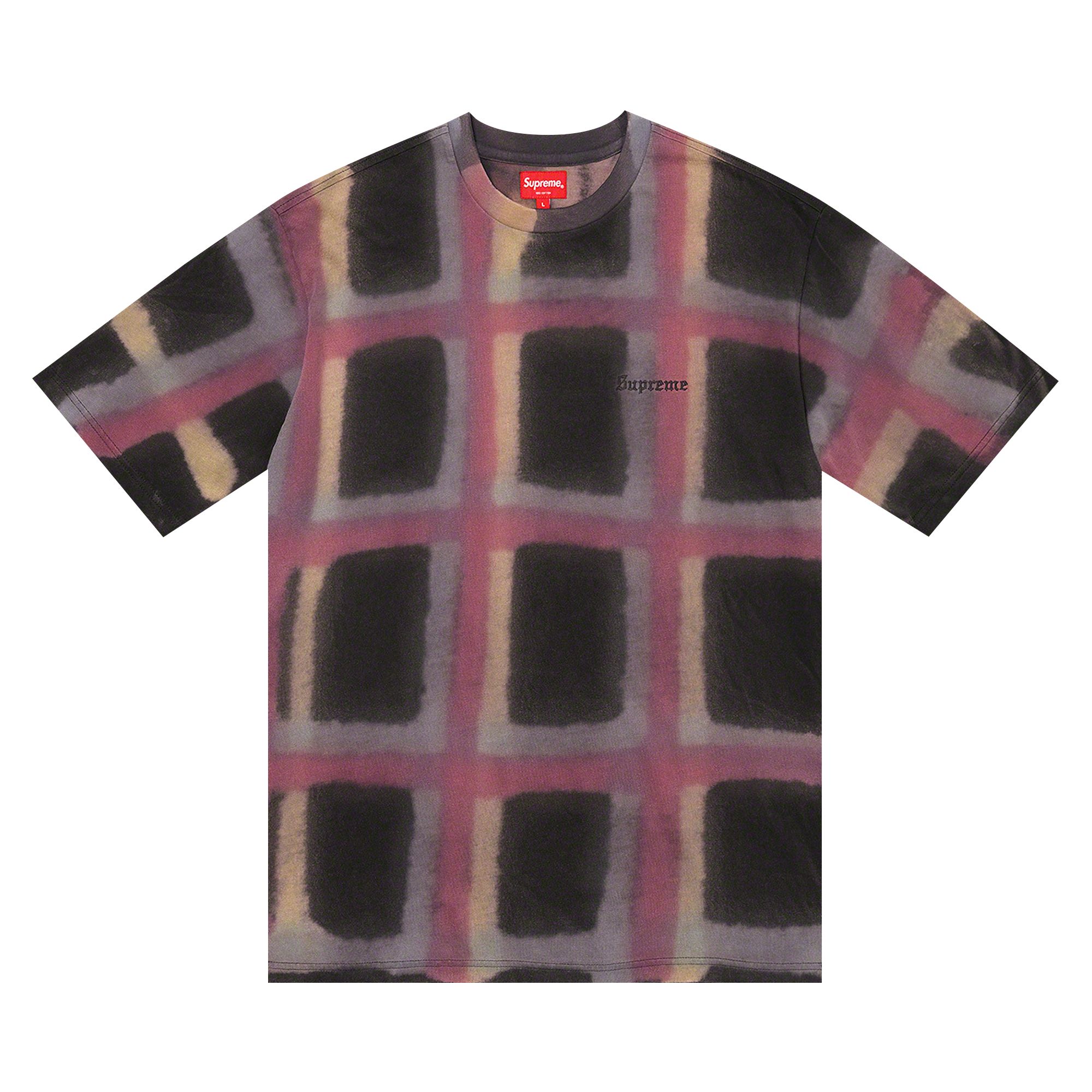 SUPREME SUPREME SPRAYED PLAID SHORT-SLEEVE TOP 'BLACK'