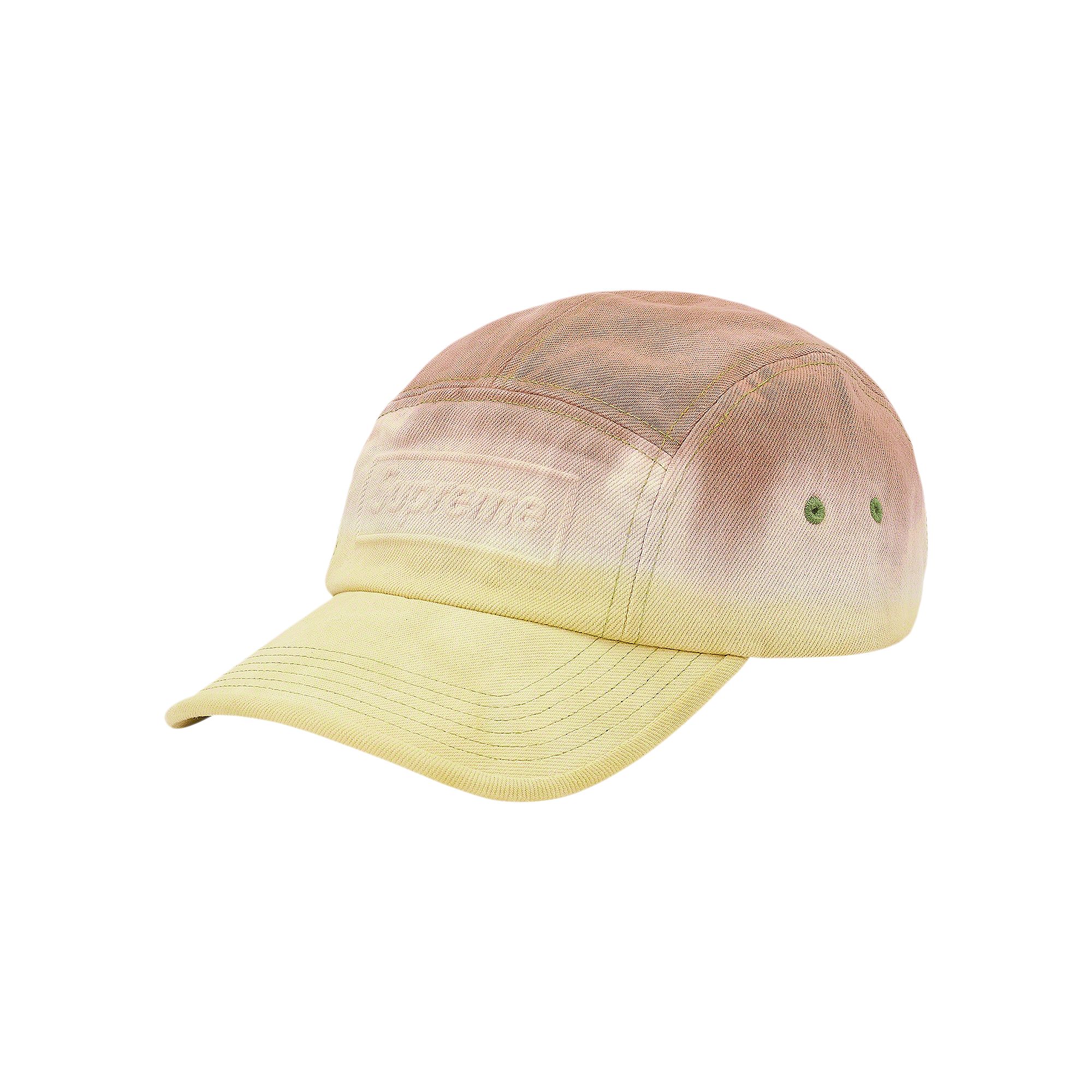 Pre-owned Supreme Embossed Denim Camp Cap 'brown Dip Dye'