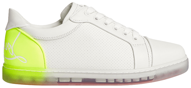 Christian Louboutin Wmns Fun Vieira Orlato Flat White Fluo Yellow