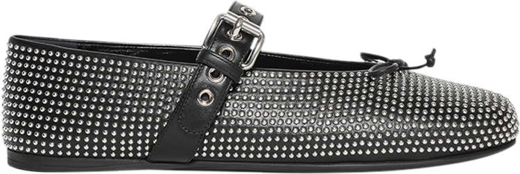 Miu Miu Wmns Calf Leather Ballerinas Tiny Studs   Black