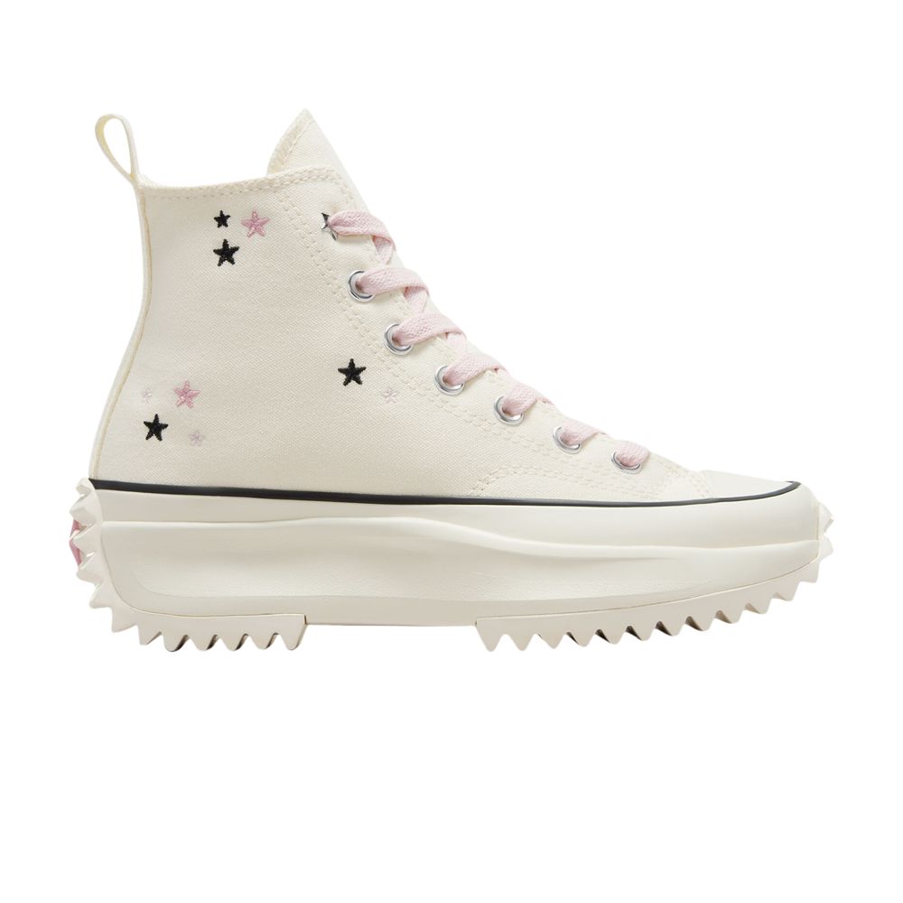 Converse Run Star Hike Platform High 'Embroidered Stars - Egret Lotus Pink' | Cream | Men's Size 5 - A12205C