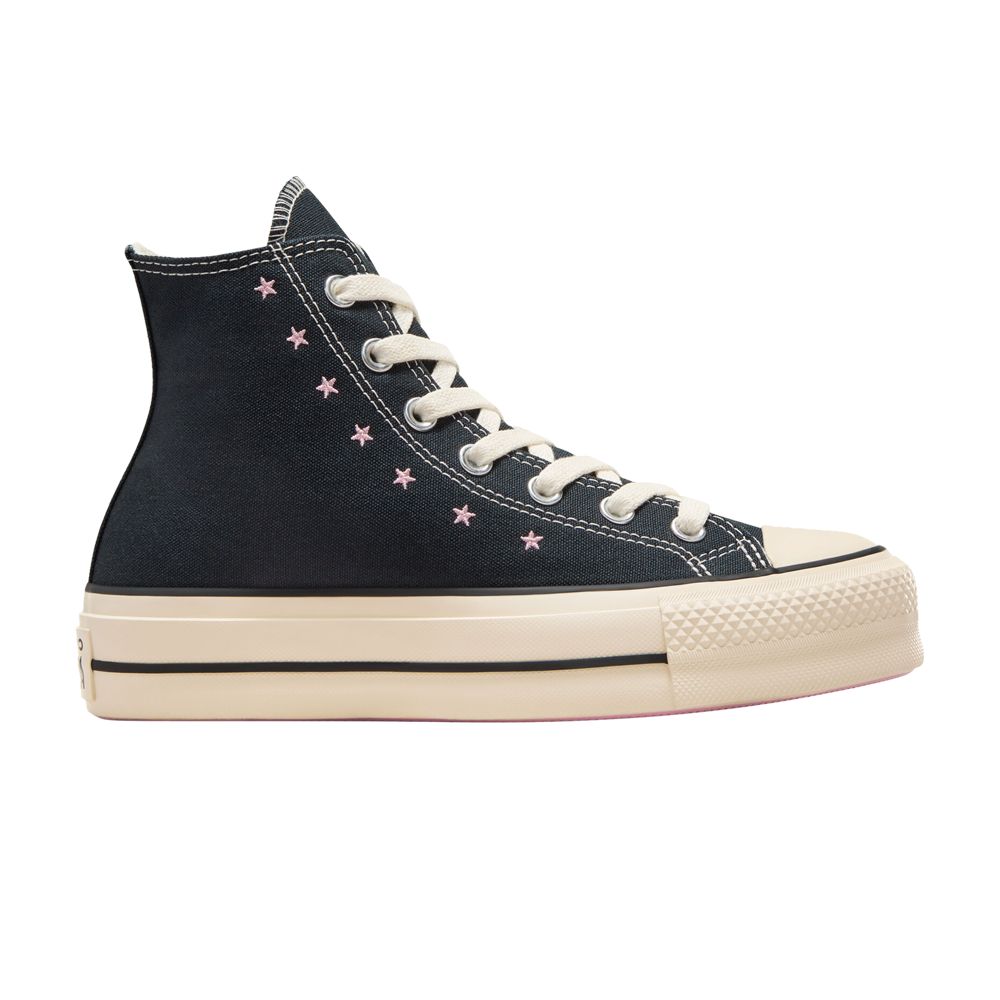 Pre-owned Converse Wmns Chuck Taylor All Star Lift Platform High 'embroidered Stars - Black Lotus Pink' | Wome