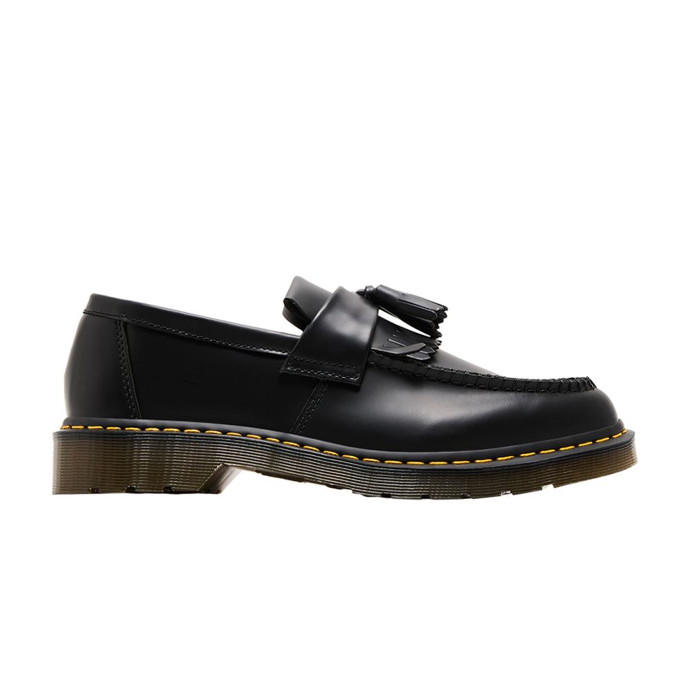 Click to view more detailed imagery on our partner's website Pre-owned Dr. Martens Adrian Yellow Stitch Leather Tassel Loafer 'black'