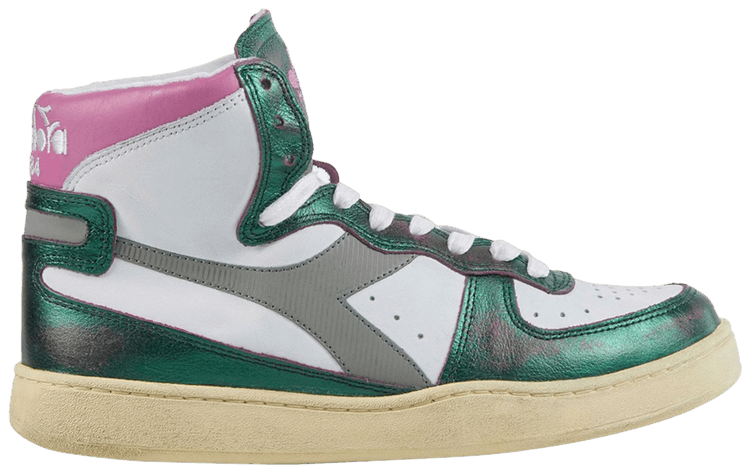 Diadora Mi Basket Metal Mix Used Green White Pink