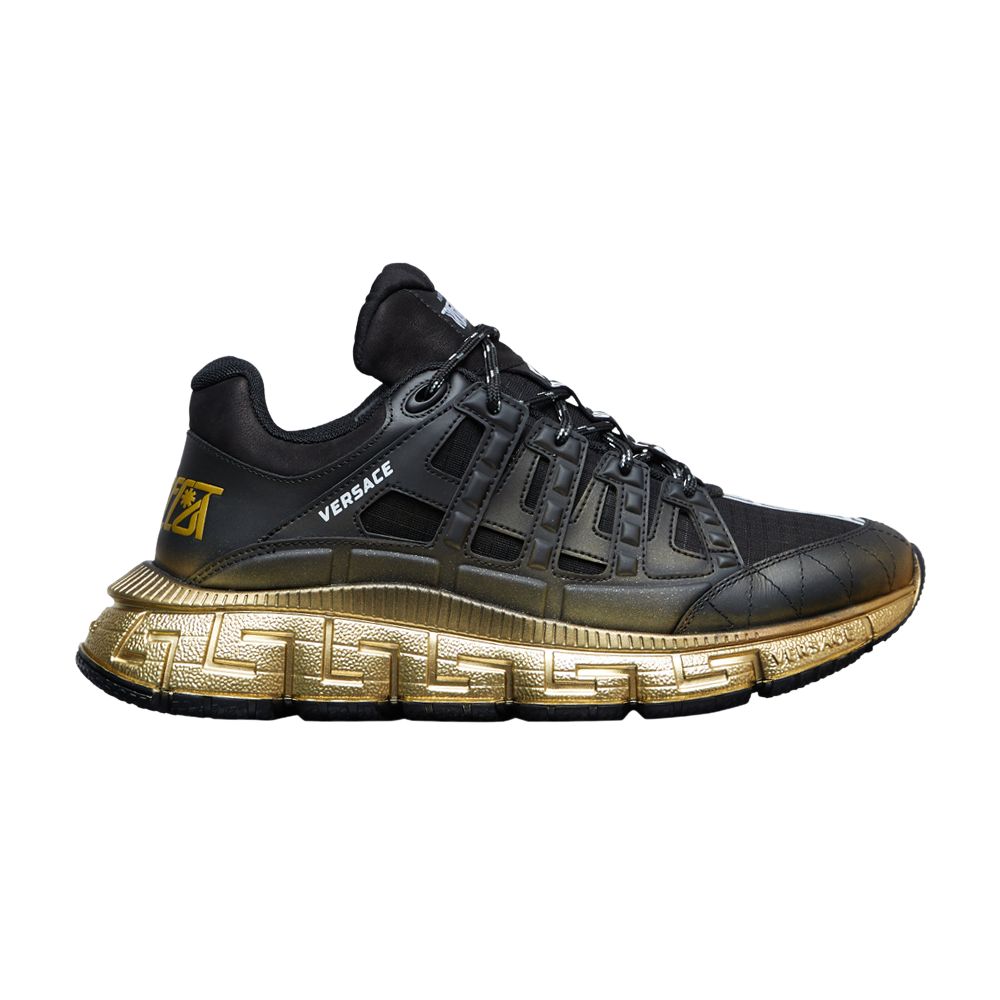 Pre-owned Versace Trigreca 'black Gold Sprayed' | Men's Size 41