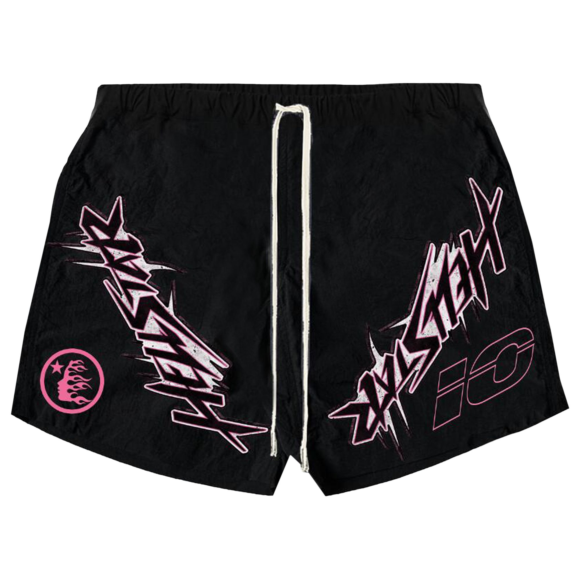 Hellstar Waxed Nylon Athletic Shorts 'Black' | Men's Size 2XL