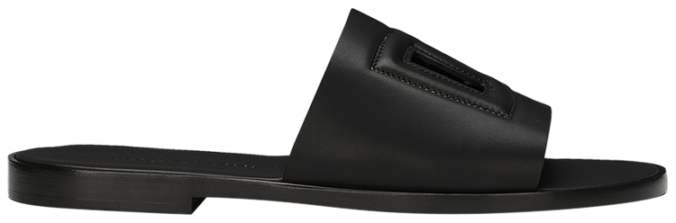 Dolce  Gabbana Leather Slides DG Cutout   Black