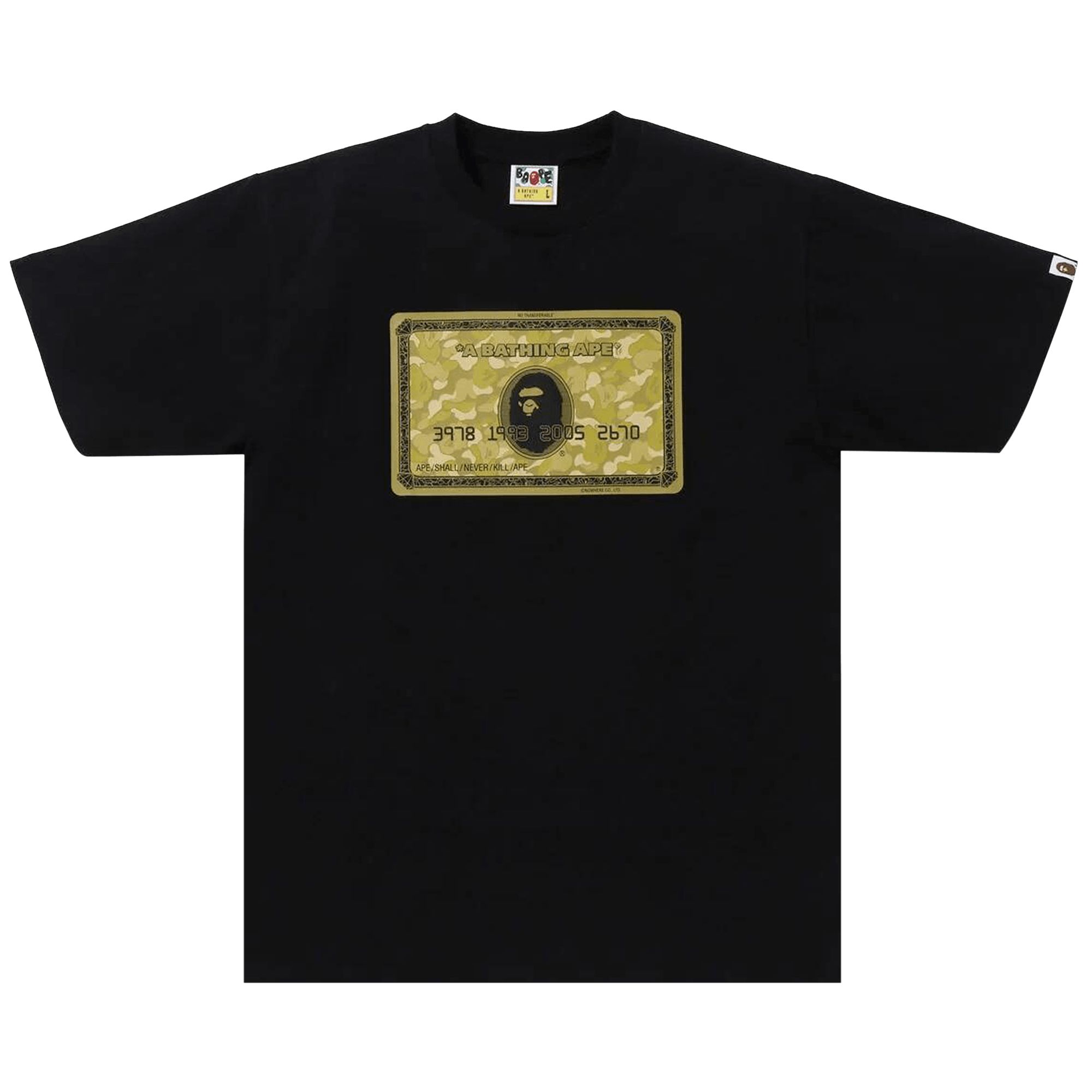 BAPE Card Tee 'Black/Gold' | Men's Size S