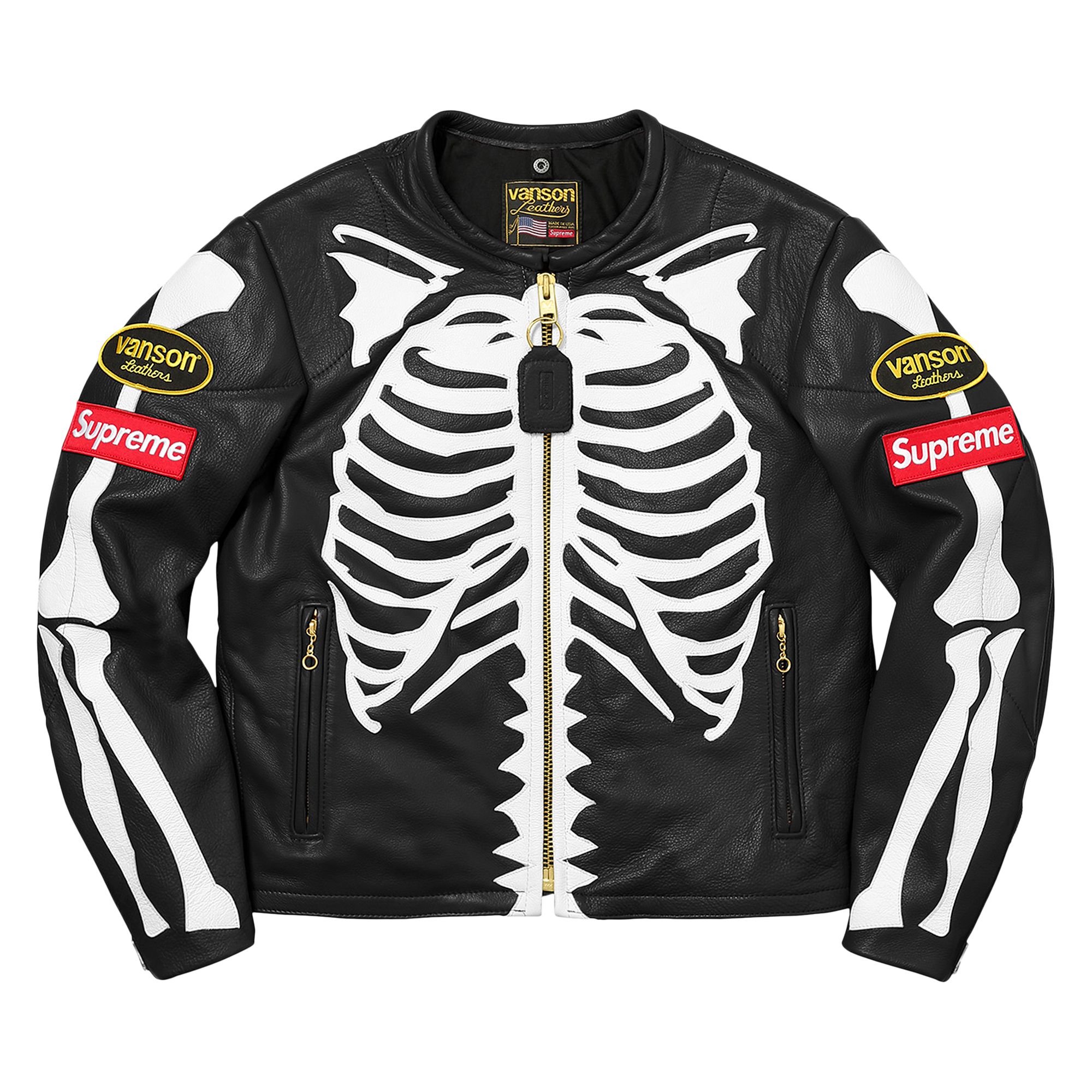 Pre-owned Supreme X Vanson Leather Bones Jacket 'black'