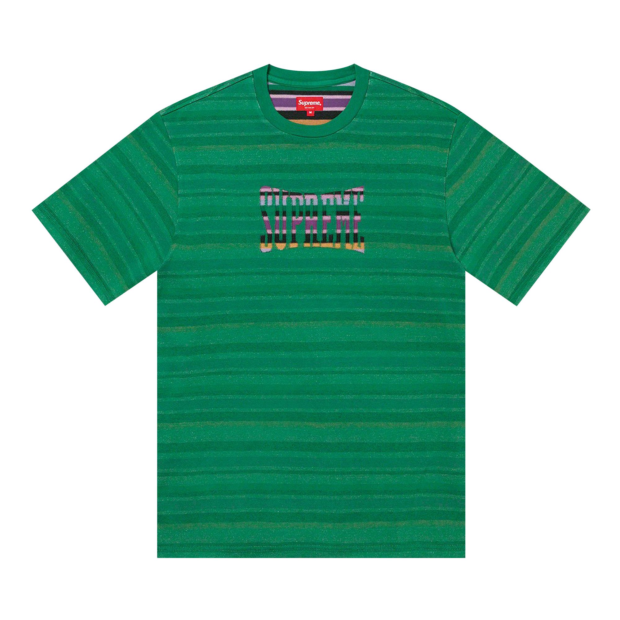 Pre-owned Supreme Inverted Stripe Short-sleeve Top 'green' | Men's Size Xl