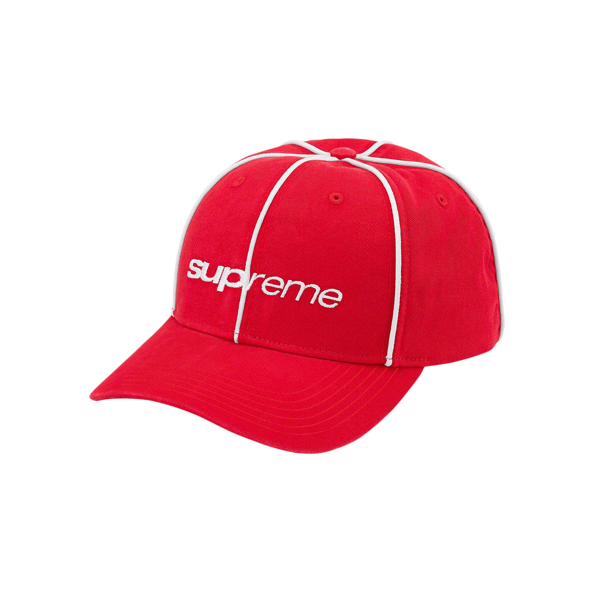 SUPREME SUPREME PIPING 6-PANEL 'RED'
