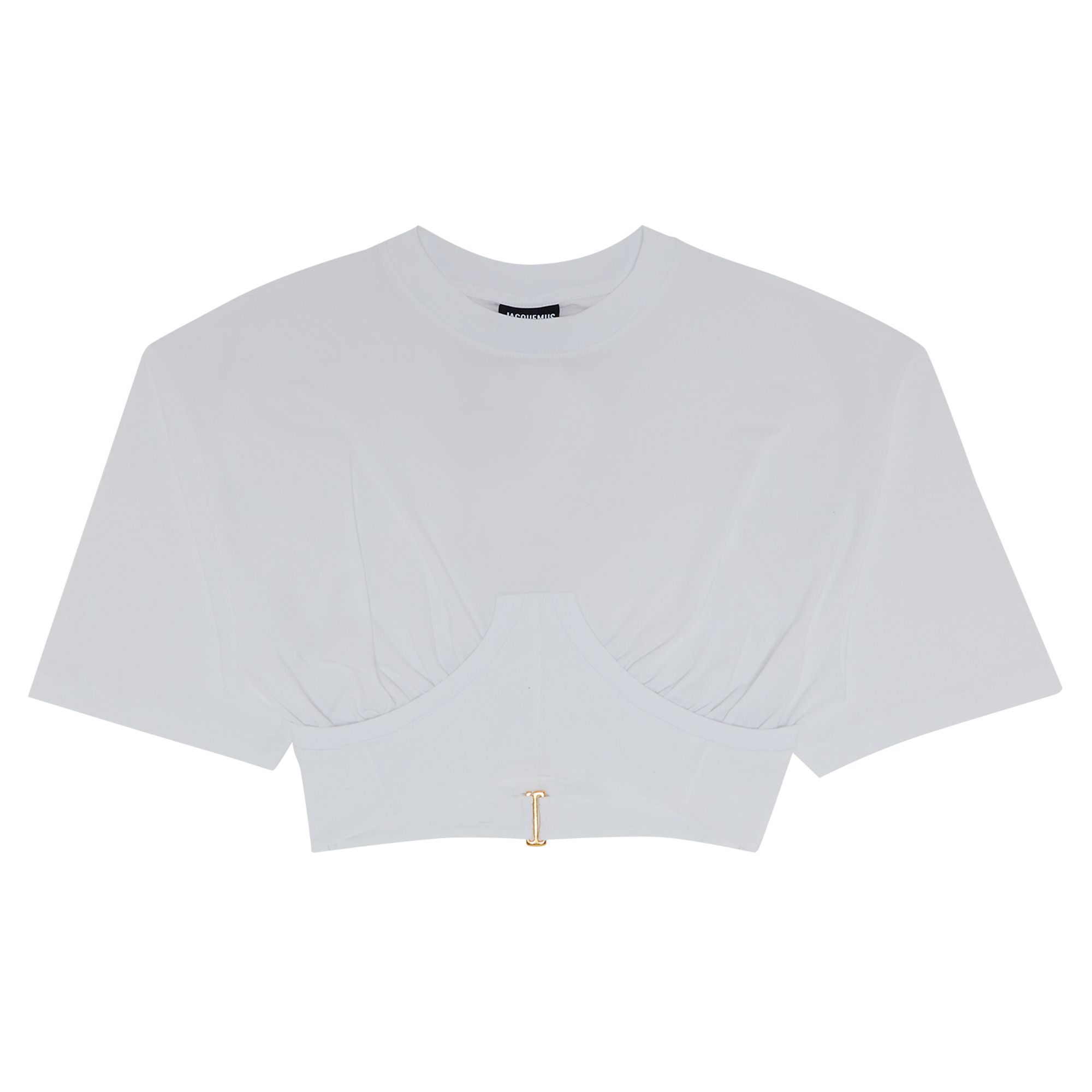 Jacquemus Le Caraco Cropped T-Shirt 'White' | Women's Size L