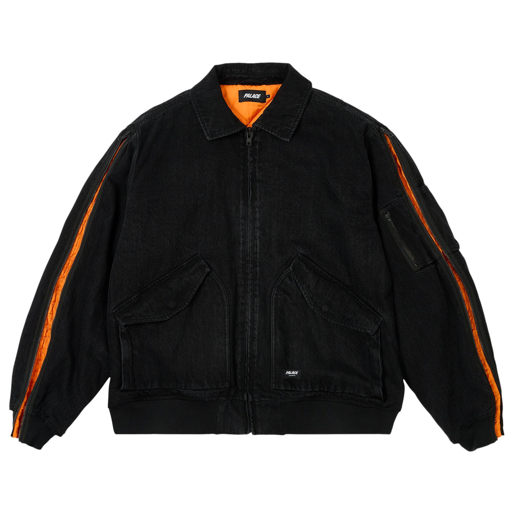 Pre-owned Palace Zipped Ma-1 Bomber Jacket 'black' | Men's Size L