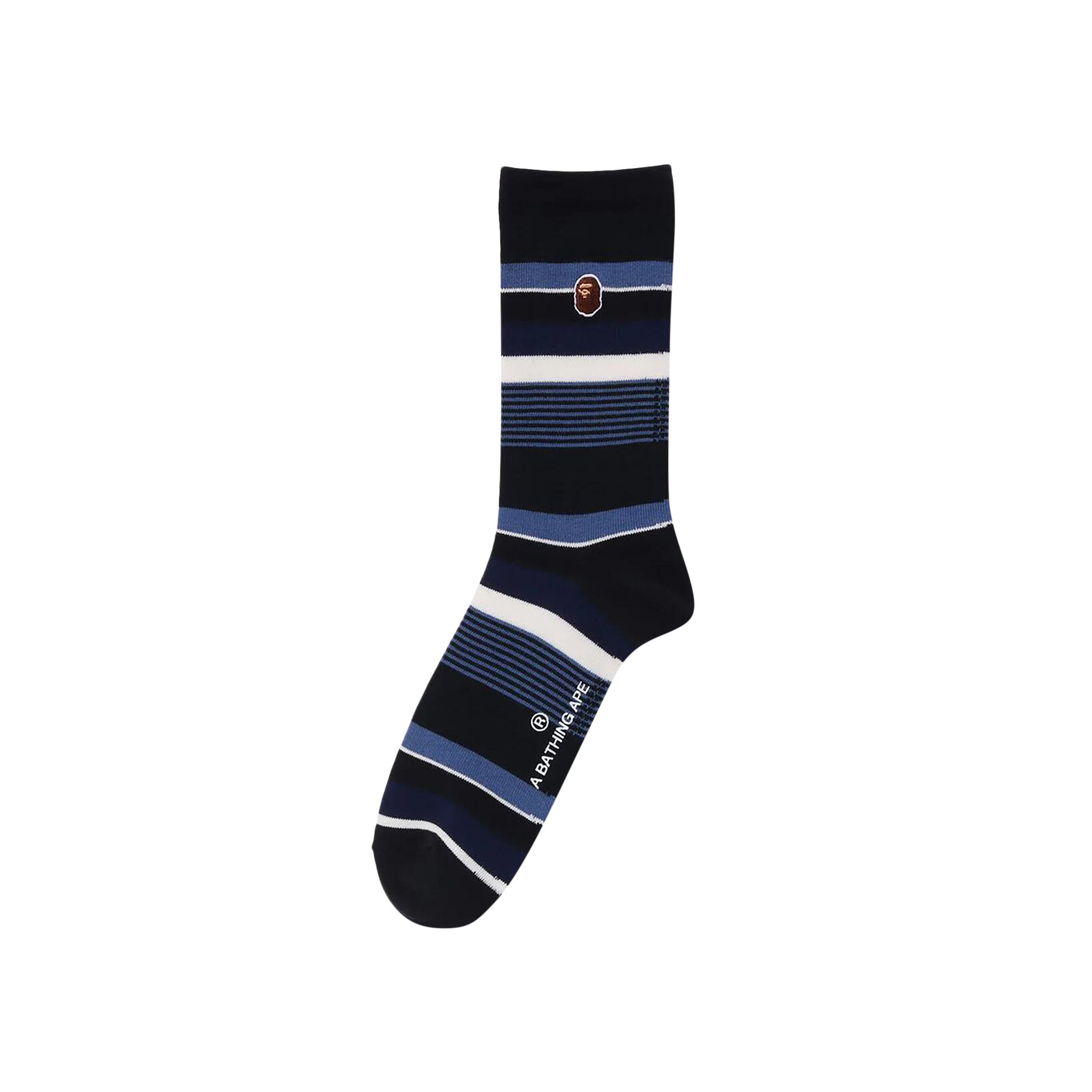Pre-owned Bape Hoop Socks 'navy' | Blue | Men's Size L
