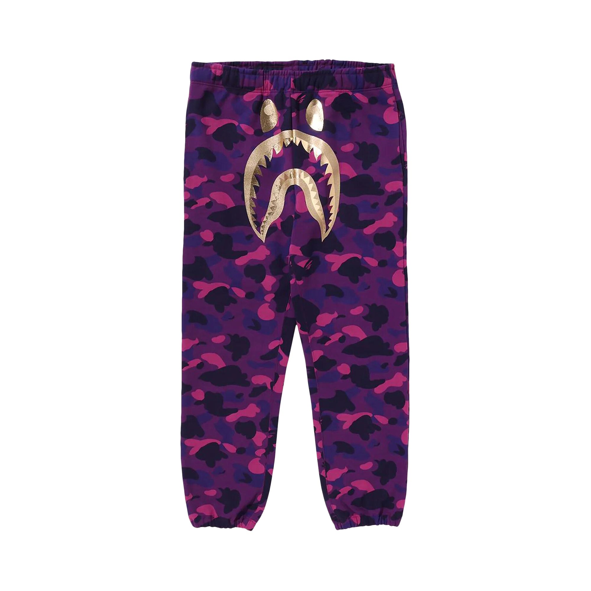 Pre-owned Bape Color Camo Shark Sweatpants 'purple'