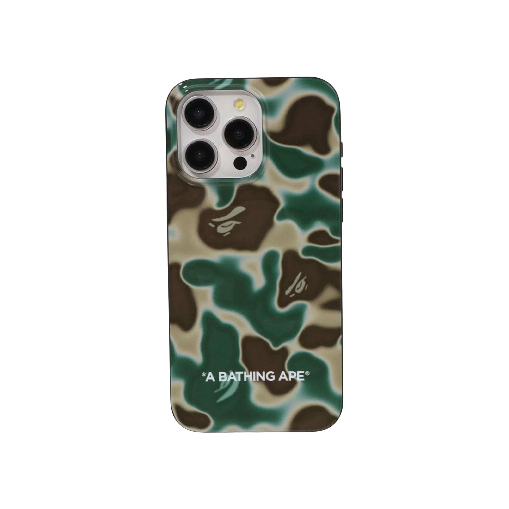 Pre-owned Bape Liquid Camo Iphone 15 Pro Max Case 'olive Drab' | Green | Men's Size Onesize