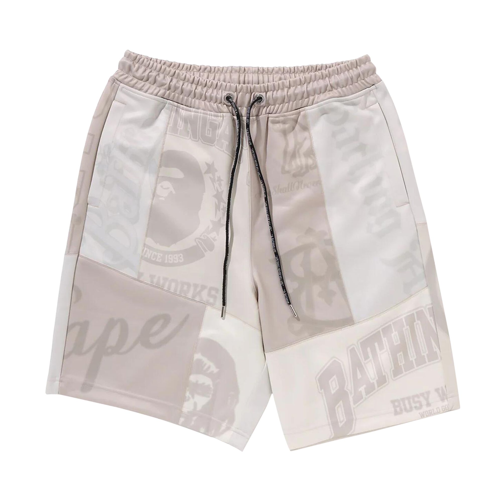 BAPE Patchwork Basketball Shorts 'Ivory' | Cream | Men's Size XL