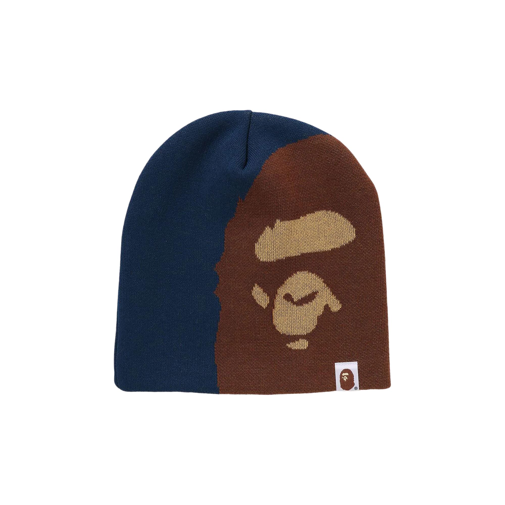 Pre-owned Bape Ape Head Knit Cap 'navy' | Blue | Men's Size Onesize