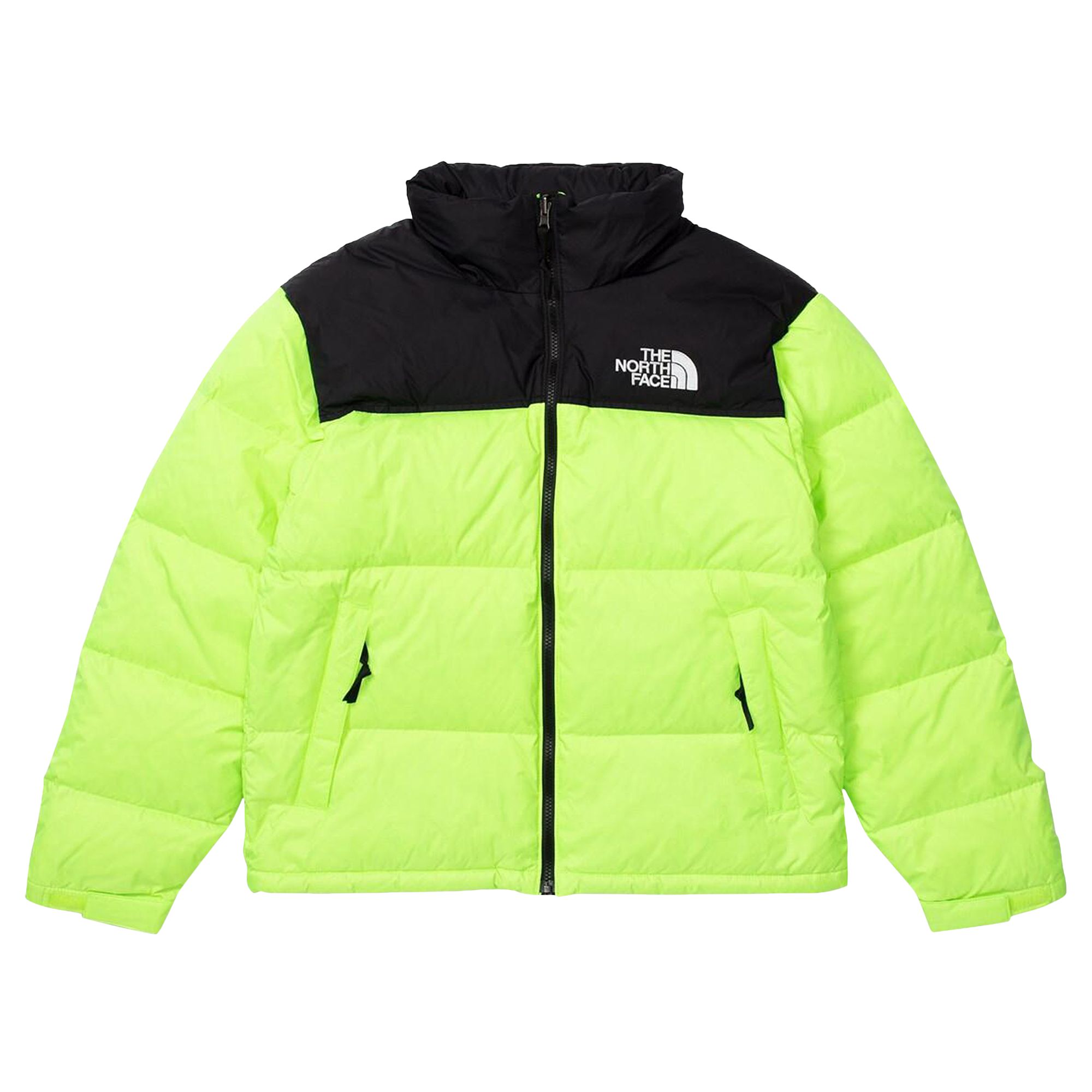 Pre-owned The North Face 1996 Retro Nuptse Jacket 'safety Green/black'