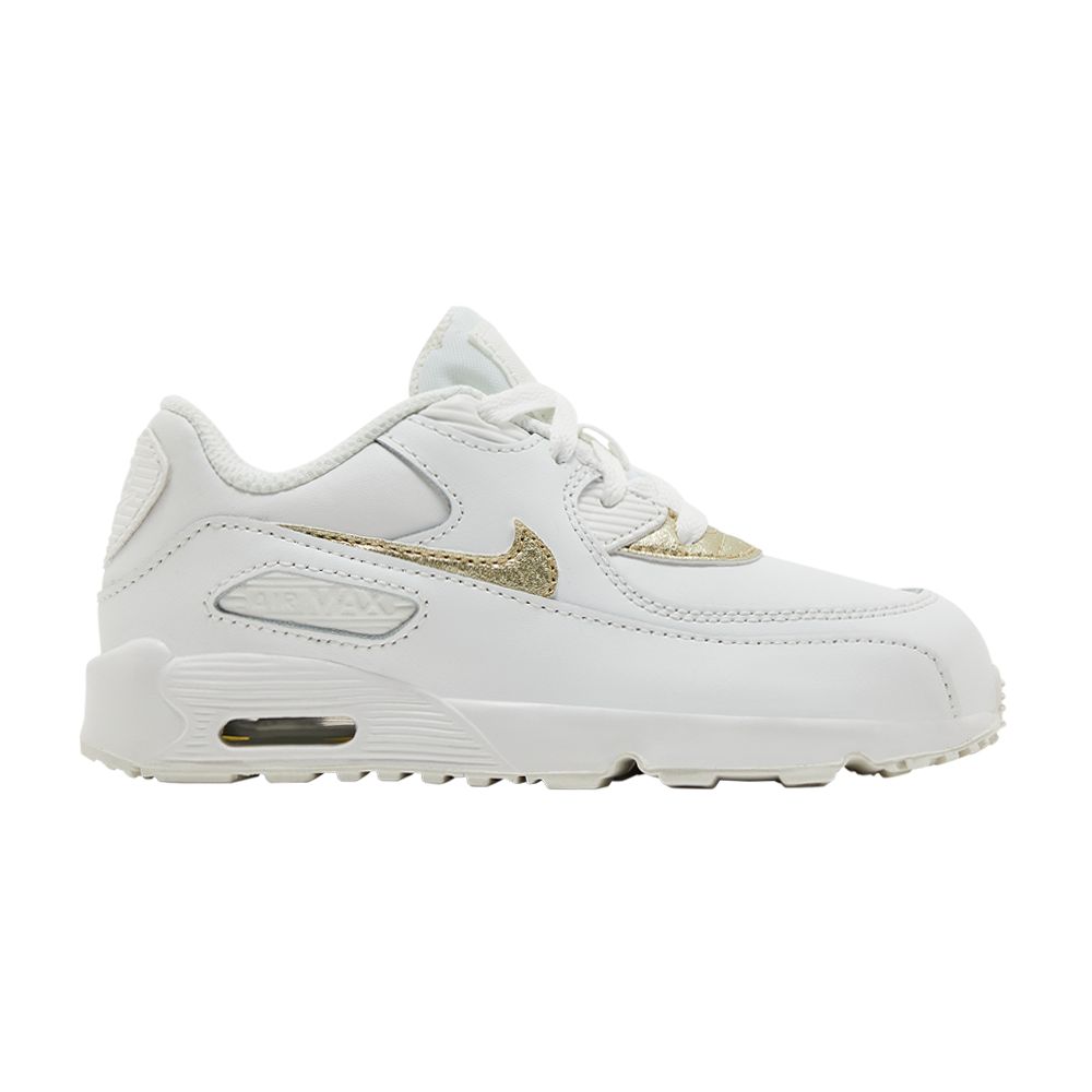 Pre-owned Nike Air Max 90 Leather Td 'white Metallic Gold Star' | Infant Size 9