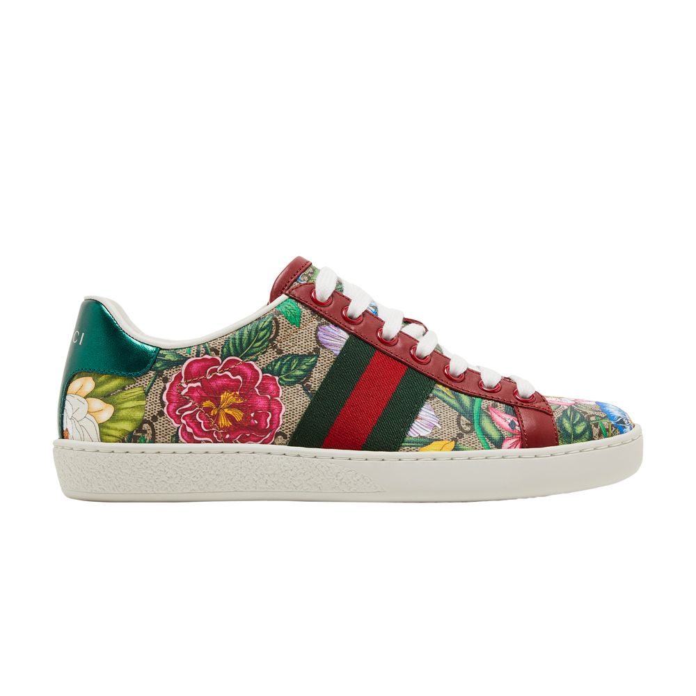 Gucci Wmns Ace GG Supreme Low 'Flora Print - Red' | Brown | Women's Size 36.5