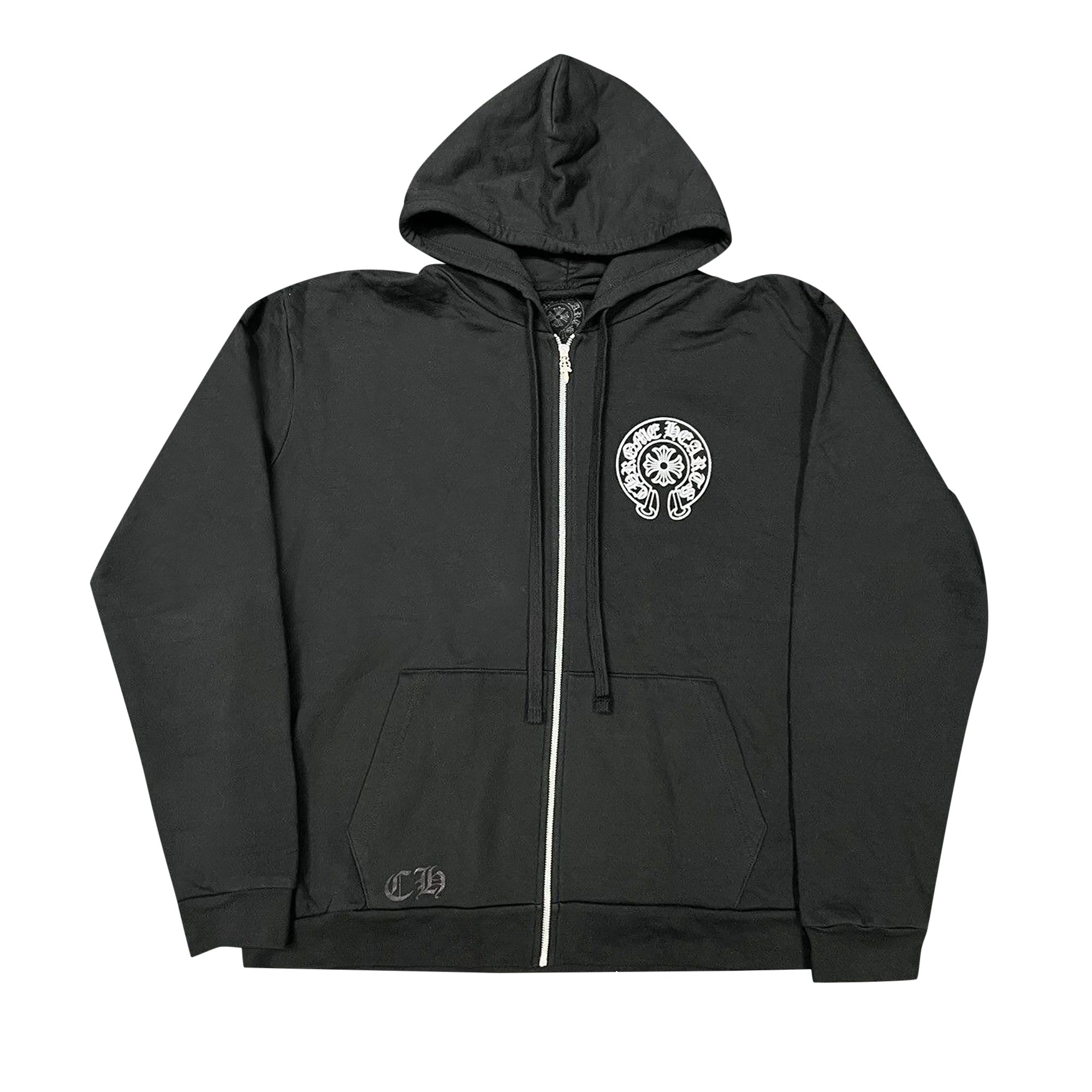Pre-owned Chrome Hearts Hangzhou Horseshoe Zip-up Hoodie 'black' | Men's Size Xl