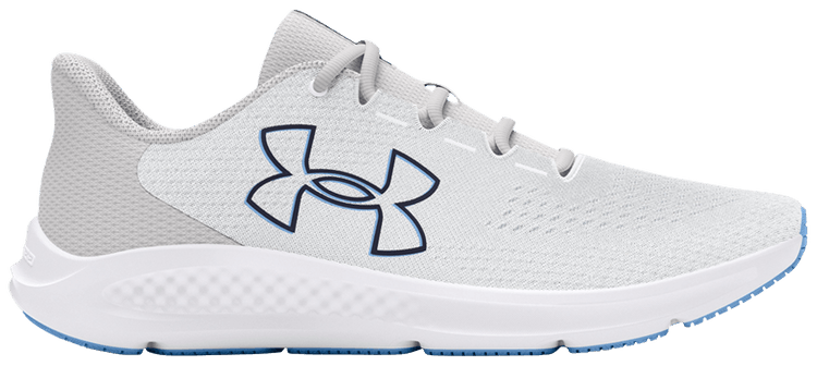 Under Armour Charged Pursuit 3 Big Logo White Grey Midnight Navy
