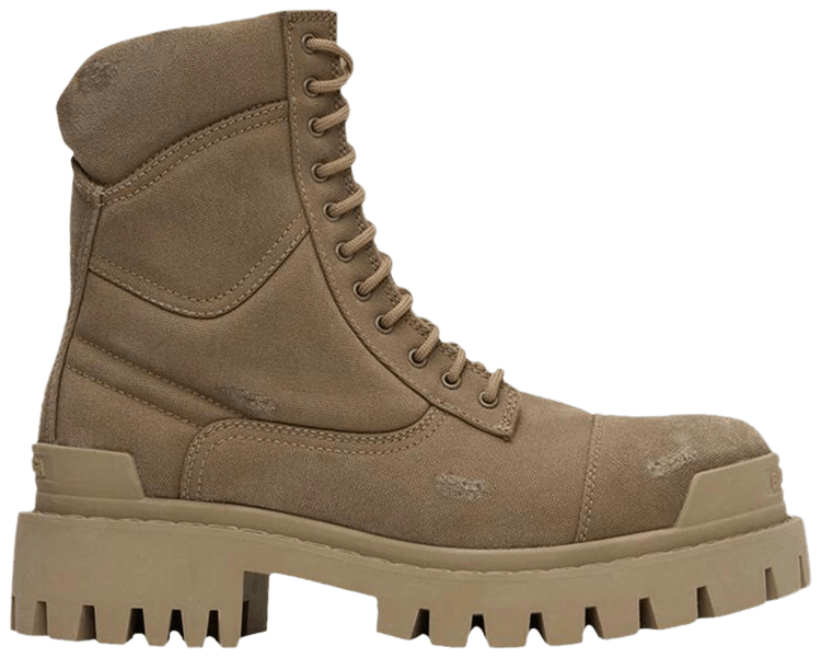 Balenciaga Combat Strike Boot Worn Out   Beige