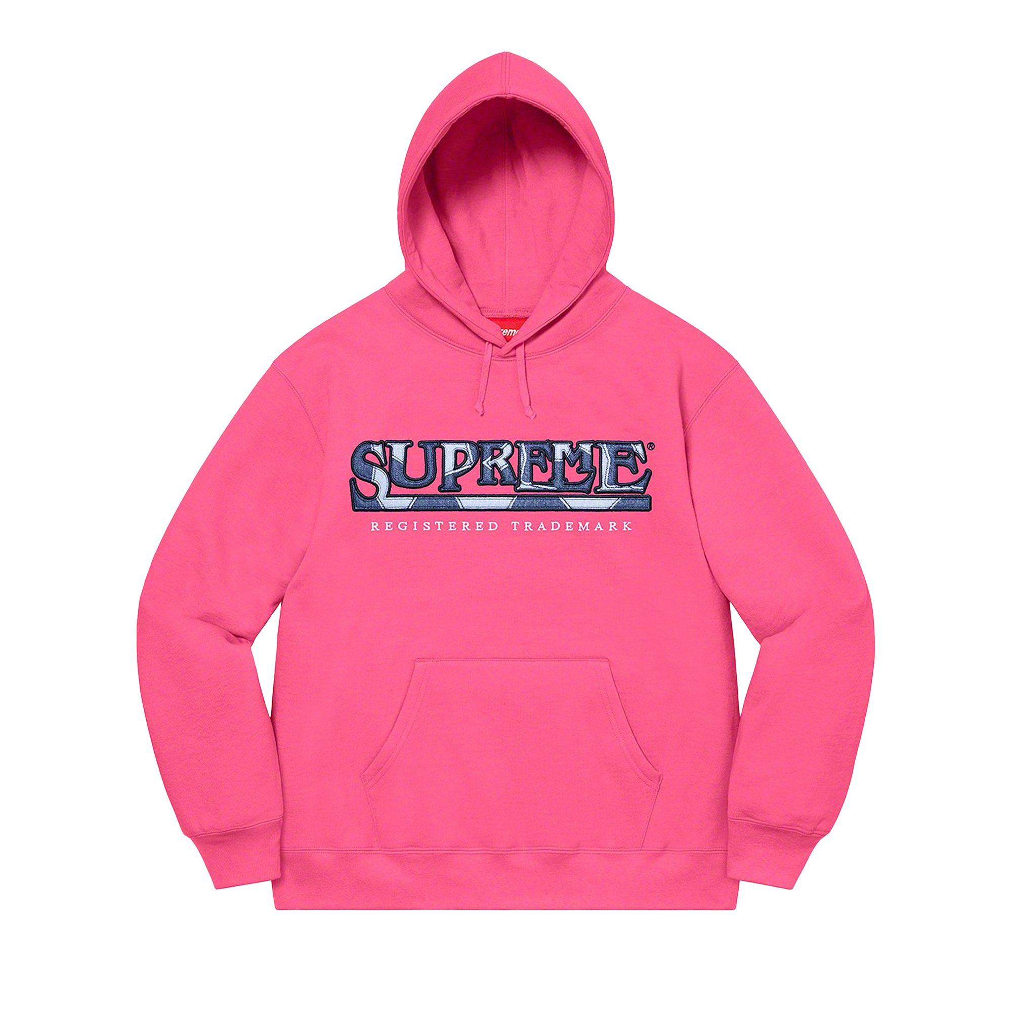 Pre-owned Supreme Denim Logo Hooded Sweatshirt 'magenta' | Pink | Men's Size M