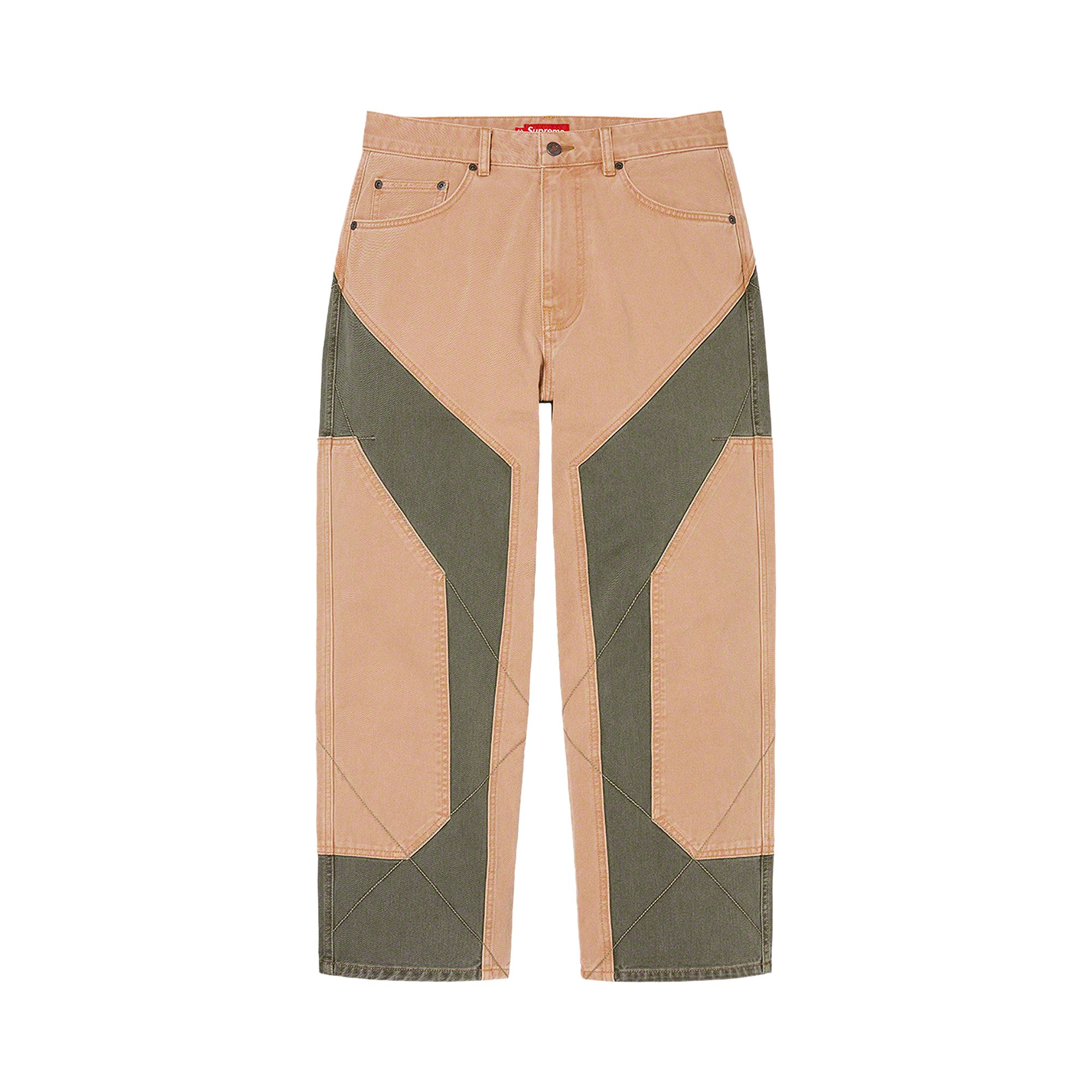 Pre-owned Supreme 2-tone Paneled Jean 'brown' | Men's Size 36