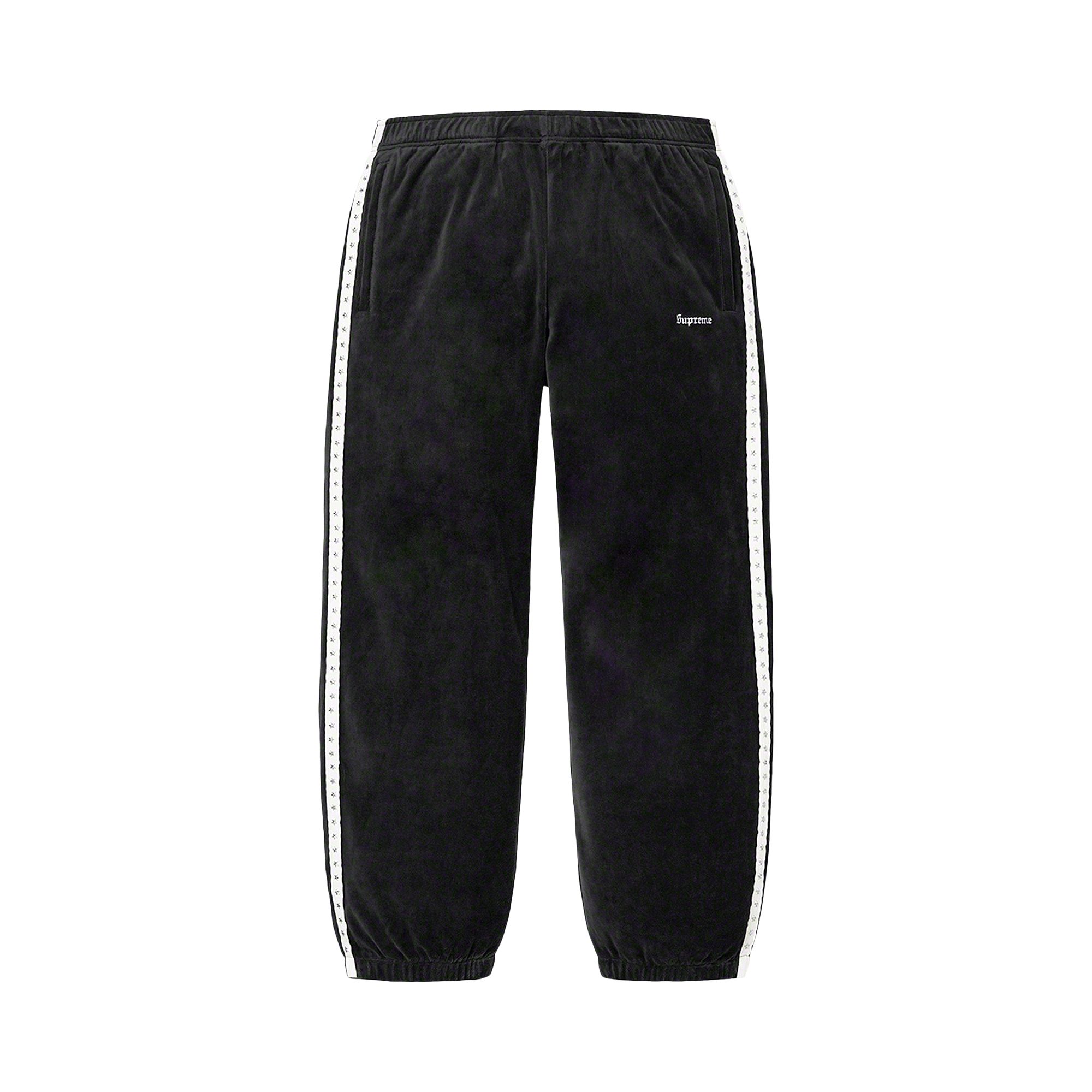 Pre-owned Supreme Studded Velour Track Pant 'black'