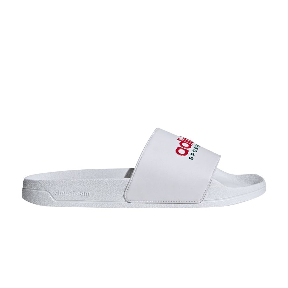 Adilette Shower Slide 'White Better Scarlet' - IE8944