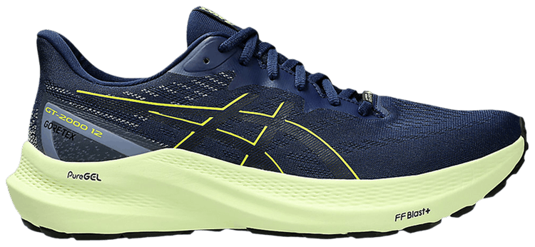 Asics GT 2000 12 GORE TEX Blue Expanse Safety Yellow