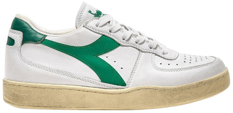 Diadora Mi Basket Low Used White Verdant Green