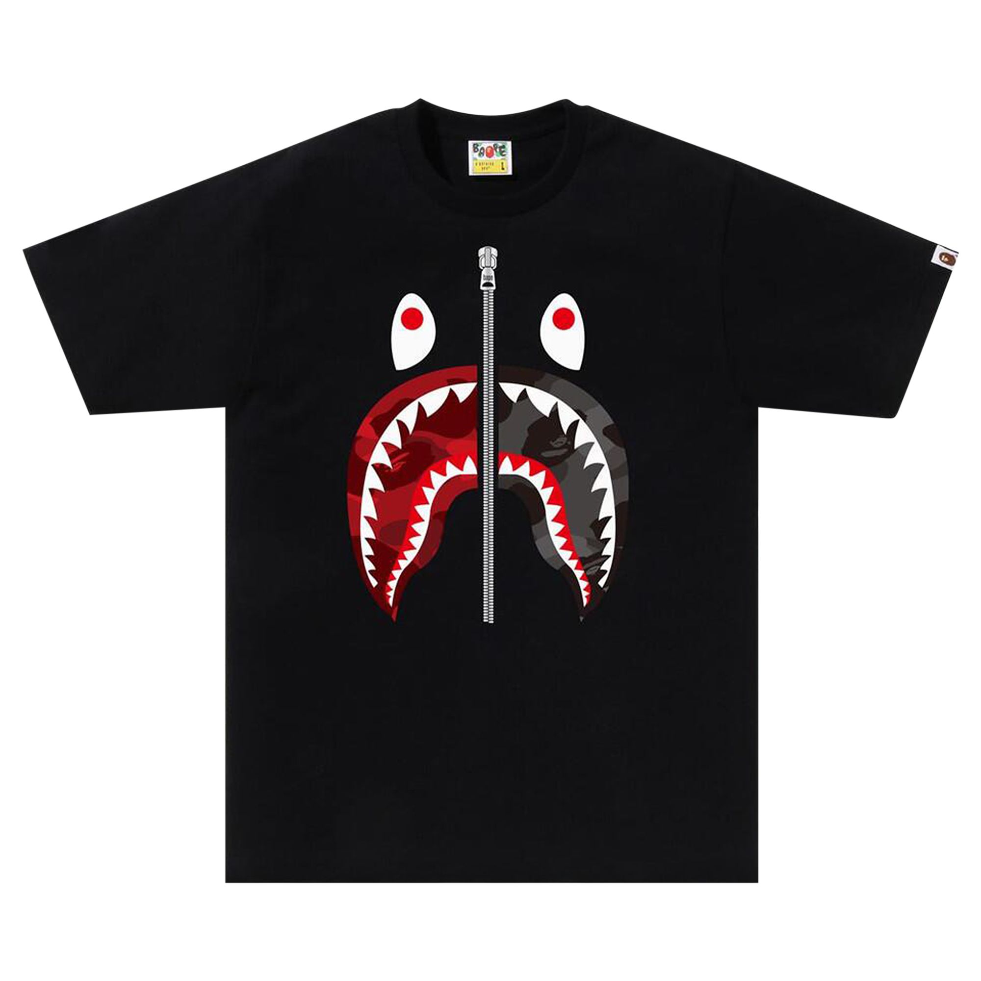 BAPE Color Camo Separate Shark Tee 'Black/Red' | Men's Size M