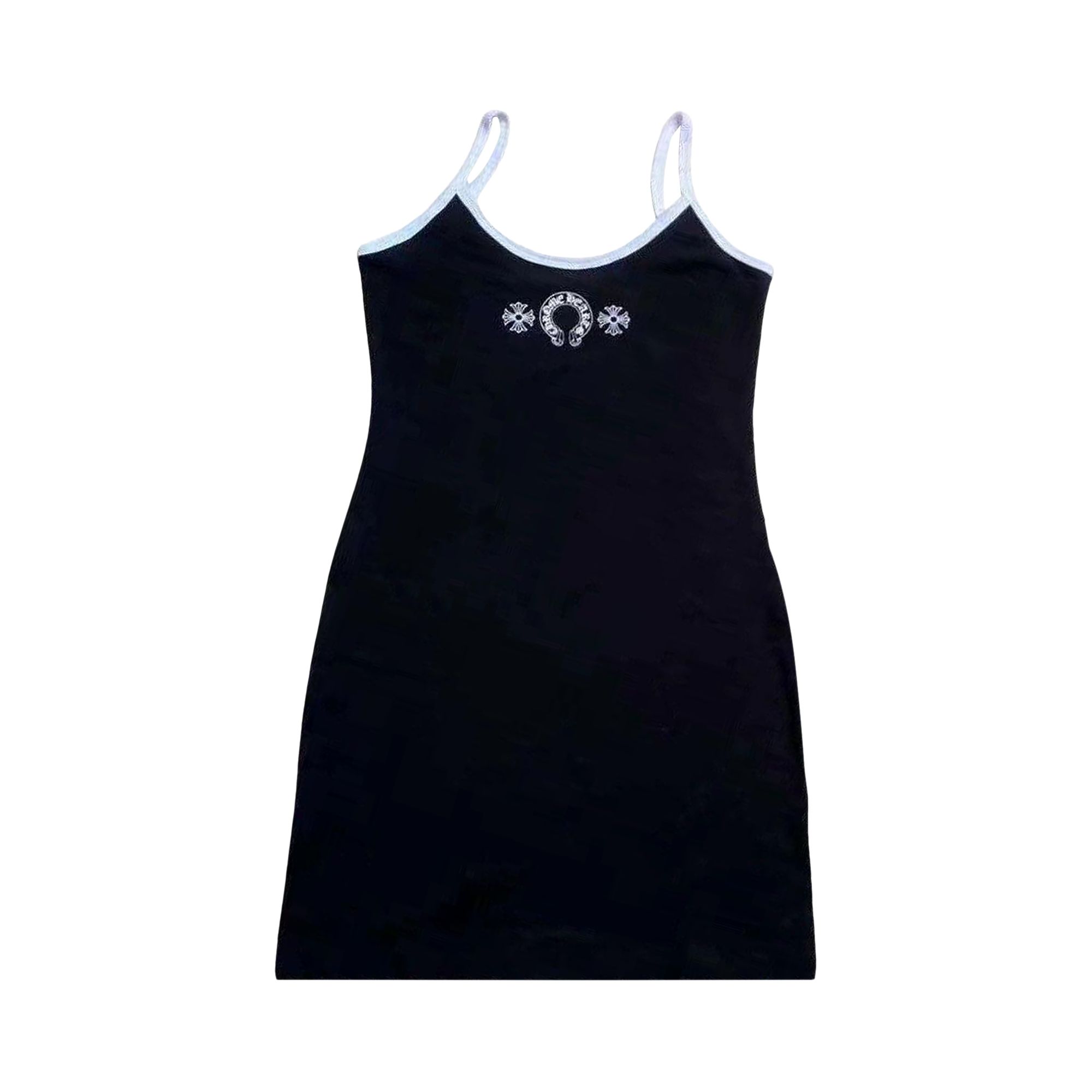 Pre-owned Chrome Hearts Scroll Logo Tank Dress 'black/white'