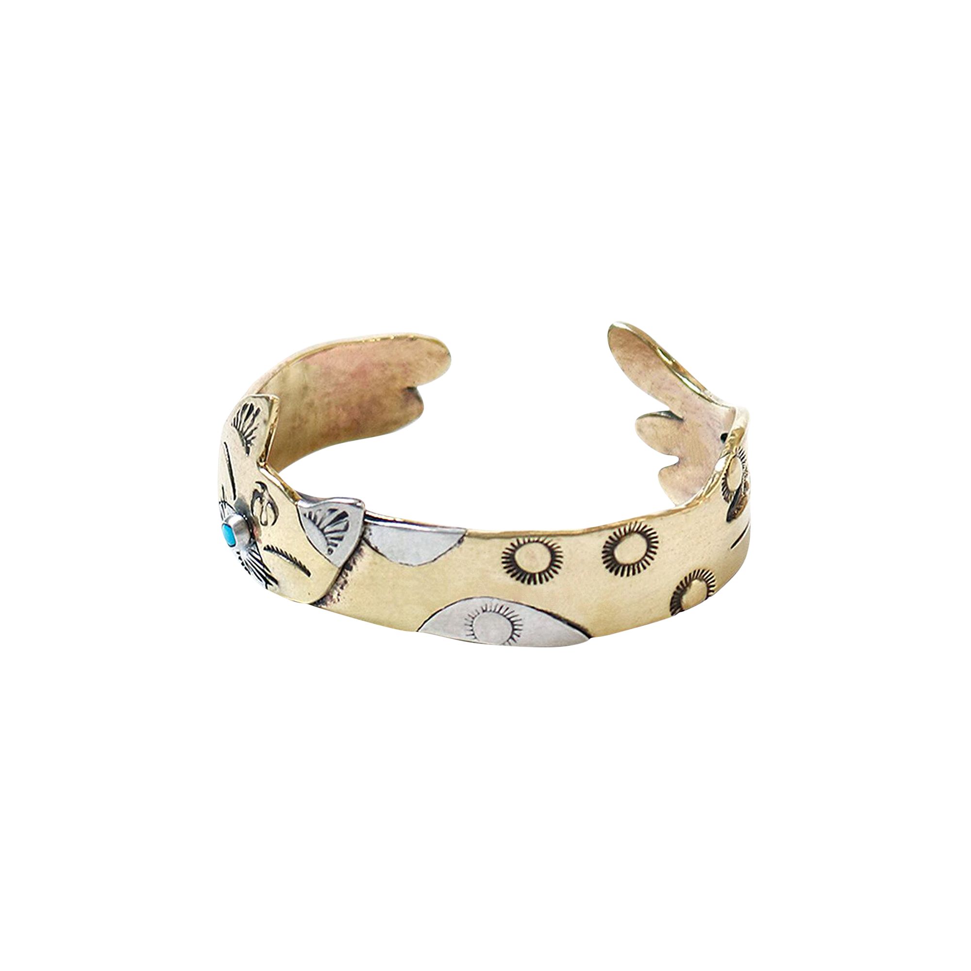 Pre-owned Kapital Navajo Stamp Cat Bracelet 'gold' | Women's Size 1