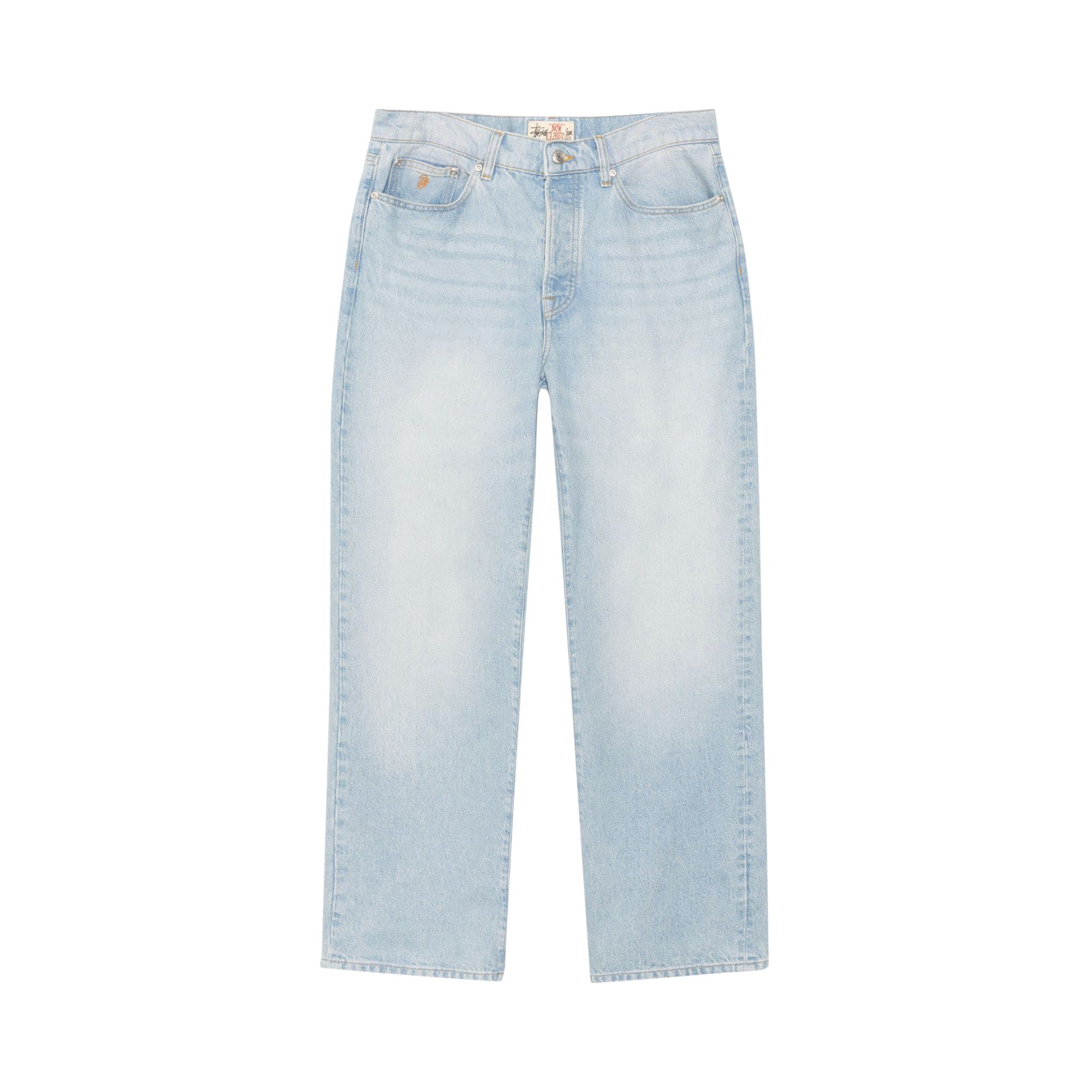 Pre-owned Stussy New Classic Denim Jean 'light Wash' In Blue